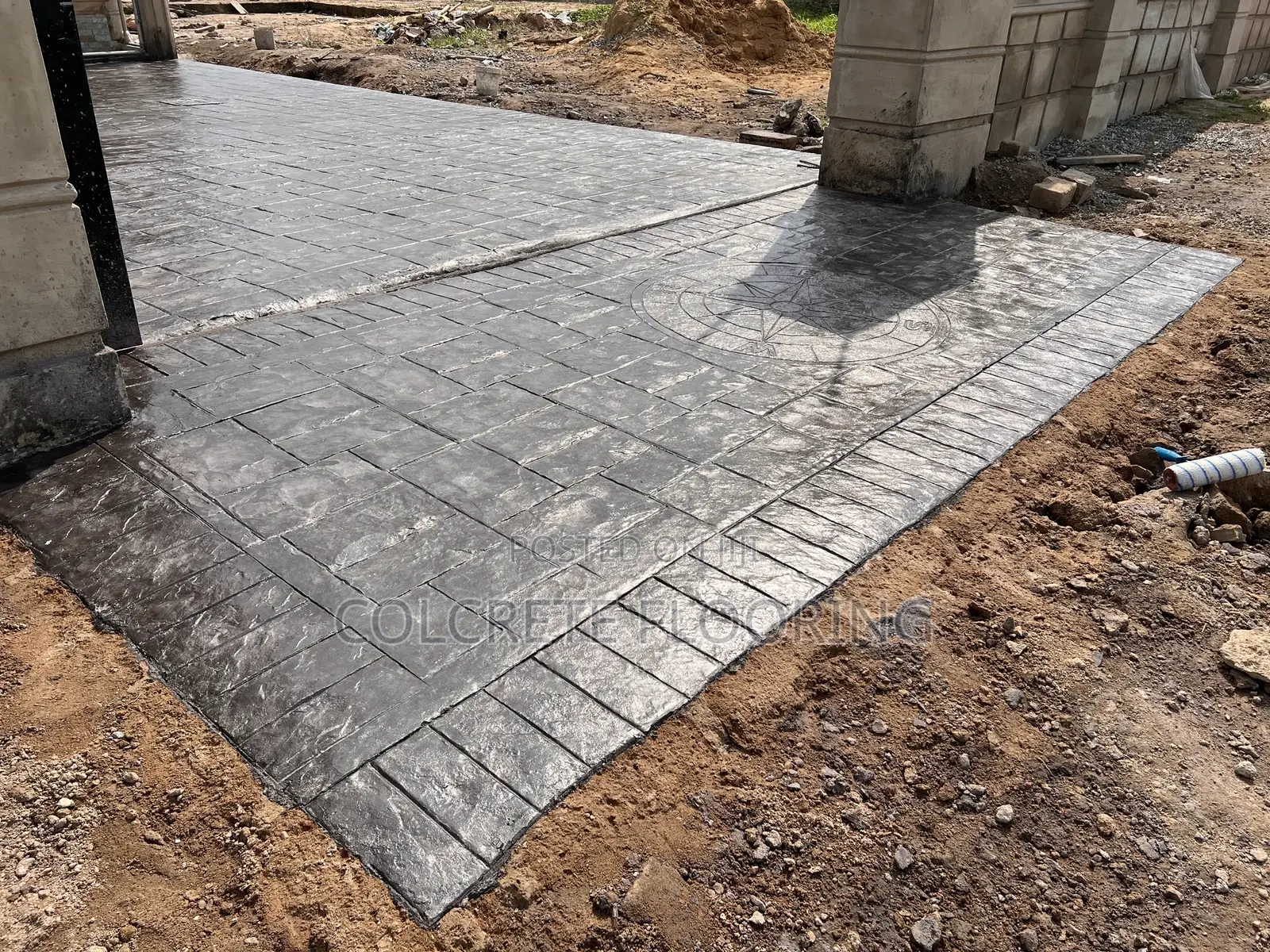Stamped Concrete Floor Construction