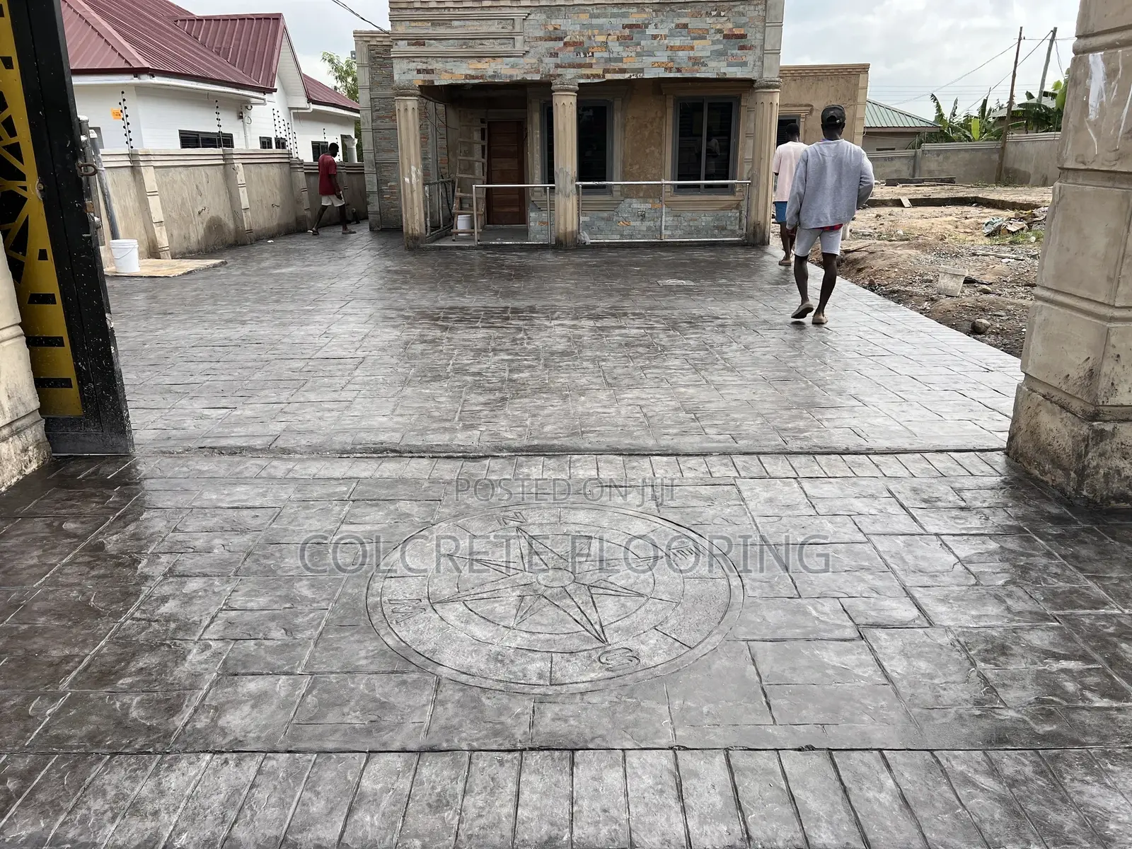 Stamped Concrete Floor Construction