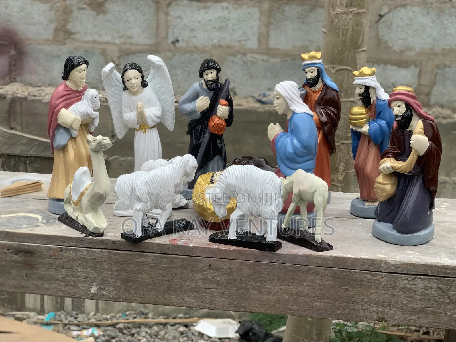 Birth Of Jesus Wood Sculpture