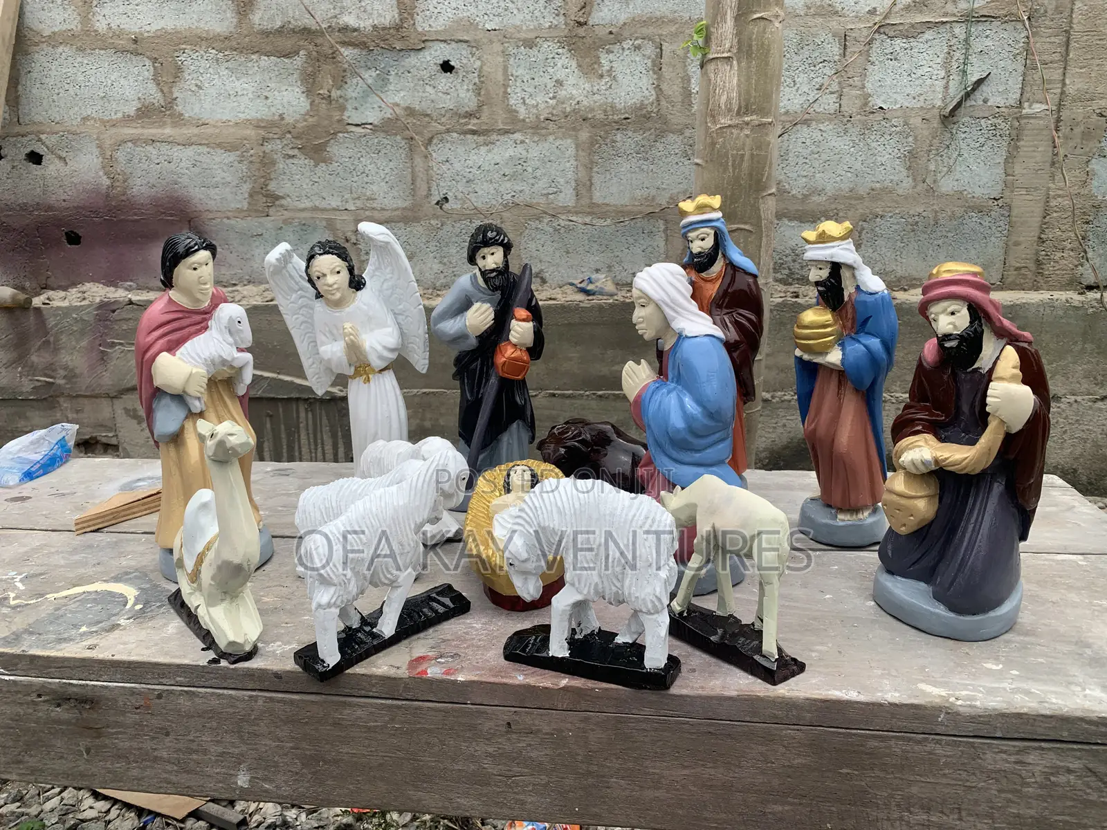 Birth Of Jesus Wood Sculpture