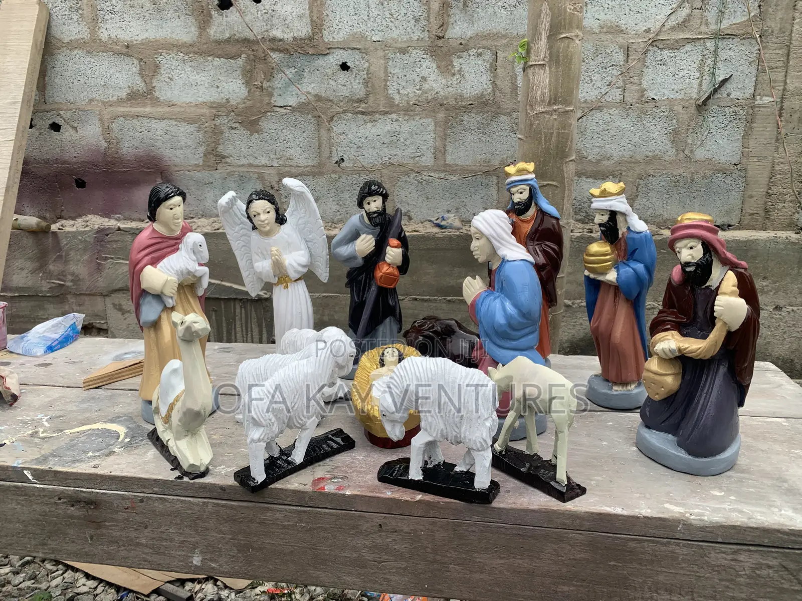 Birth Of Jesus Wood Sculpture