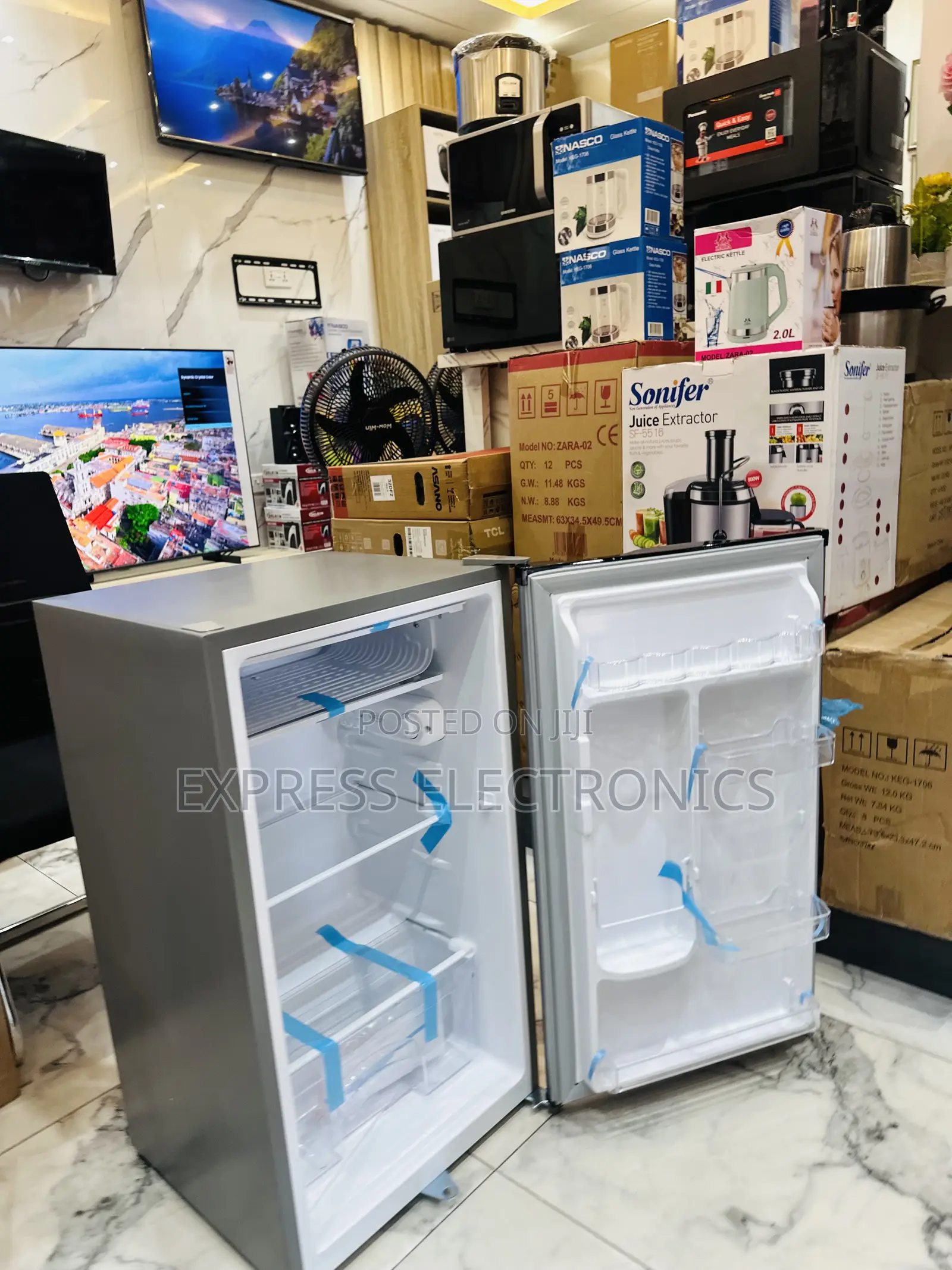 PF-109 Single Door Fridge Pearl Compact Grey Color.