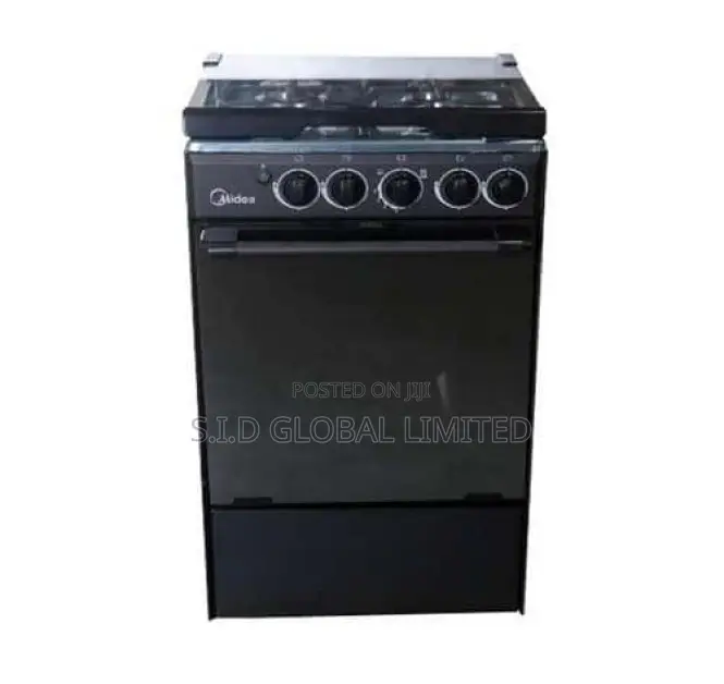Awesome MIDEA-4-BURNER-GAS-COOKER-BLACK-MIRROR-GRILL