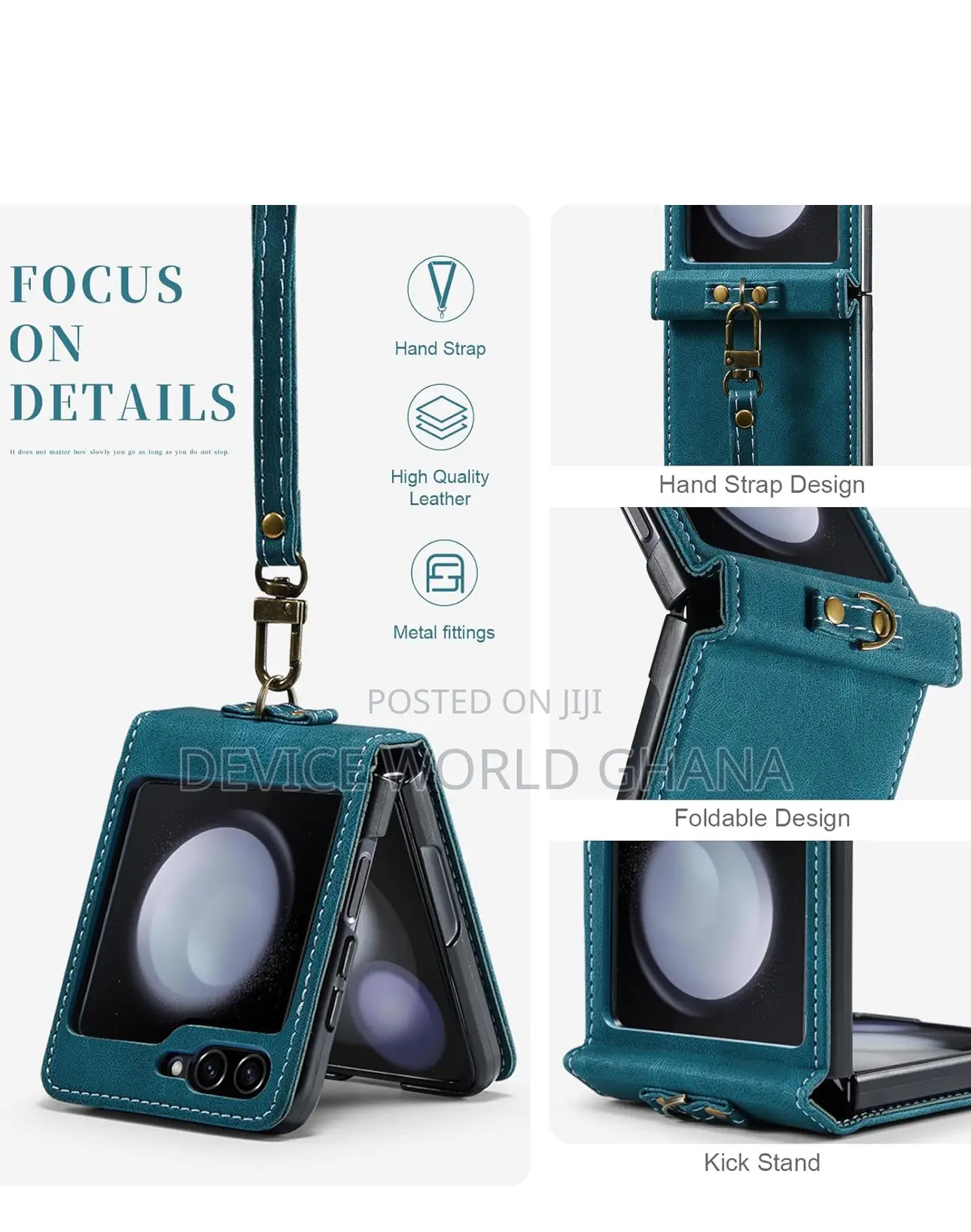 Autspace Leather Case for Samsung Z Flip 7, Z Flip 6 and 5