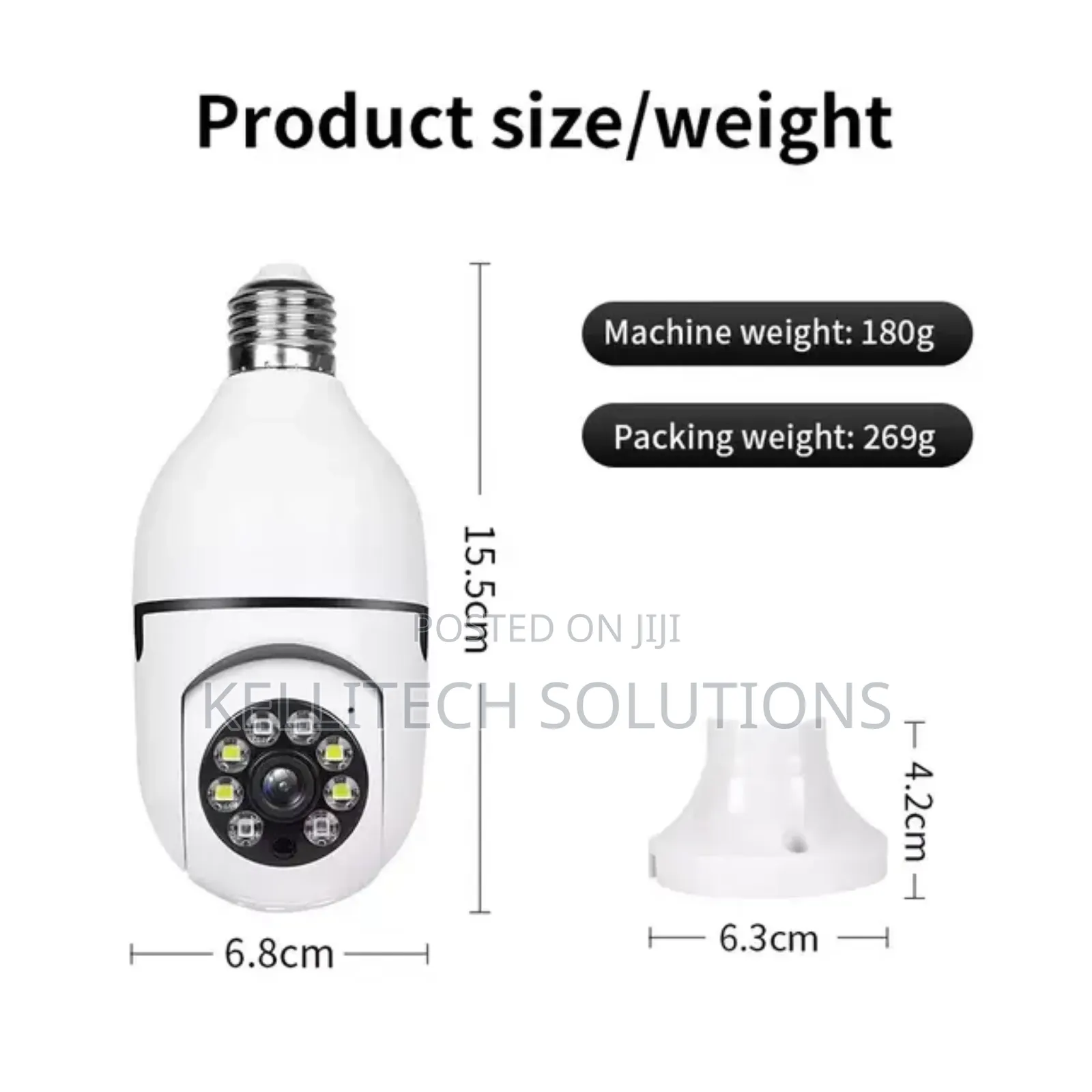 Smart Bulb Wifi CCTV Camera, Rotates 360°