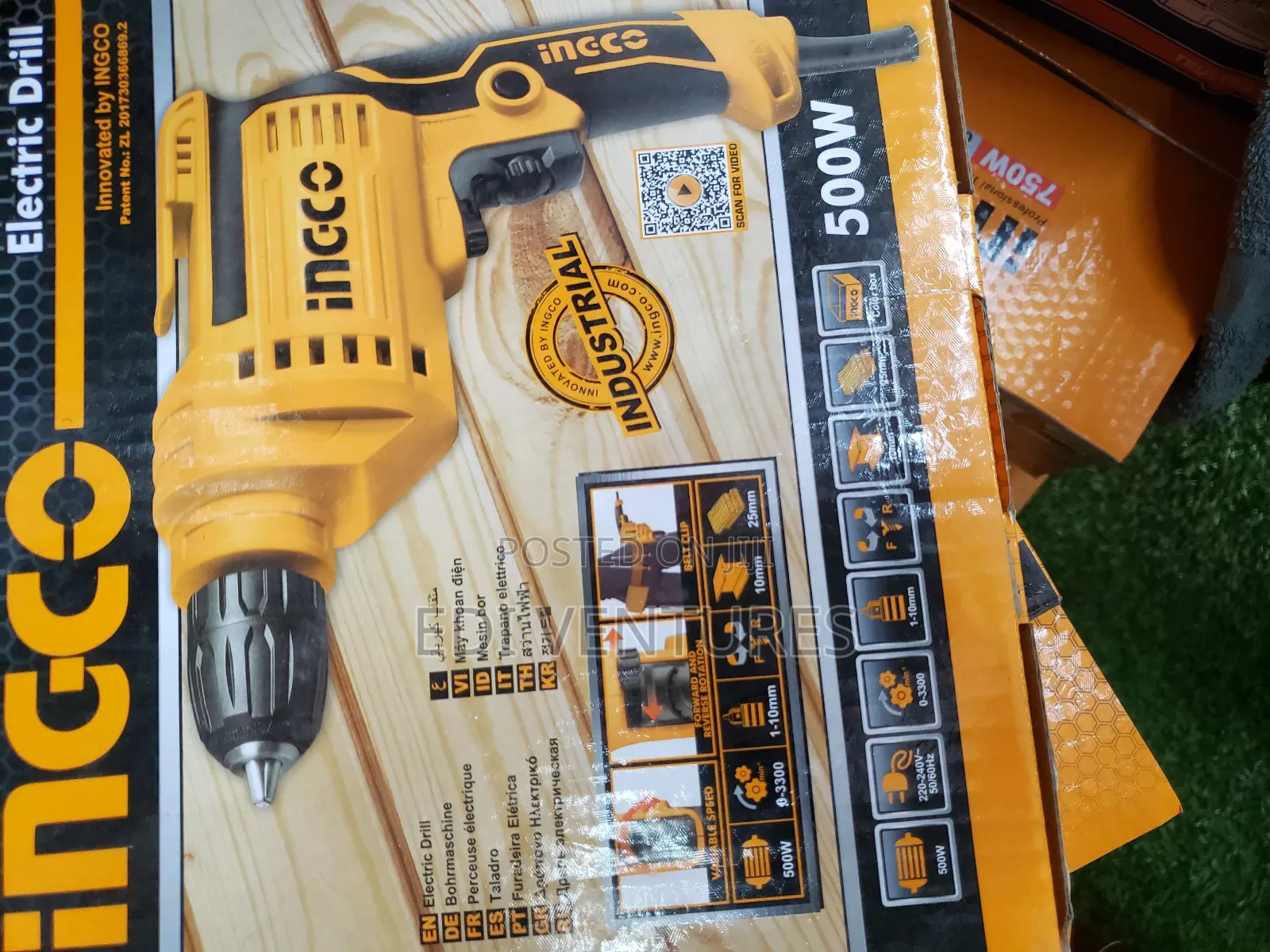 Ingco 500W Electric Drill. Keyless Plastic Chuck Ed500282