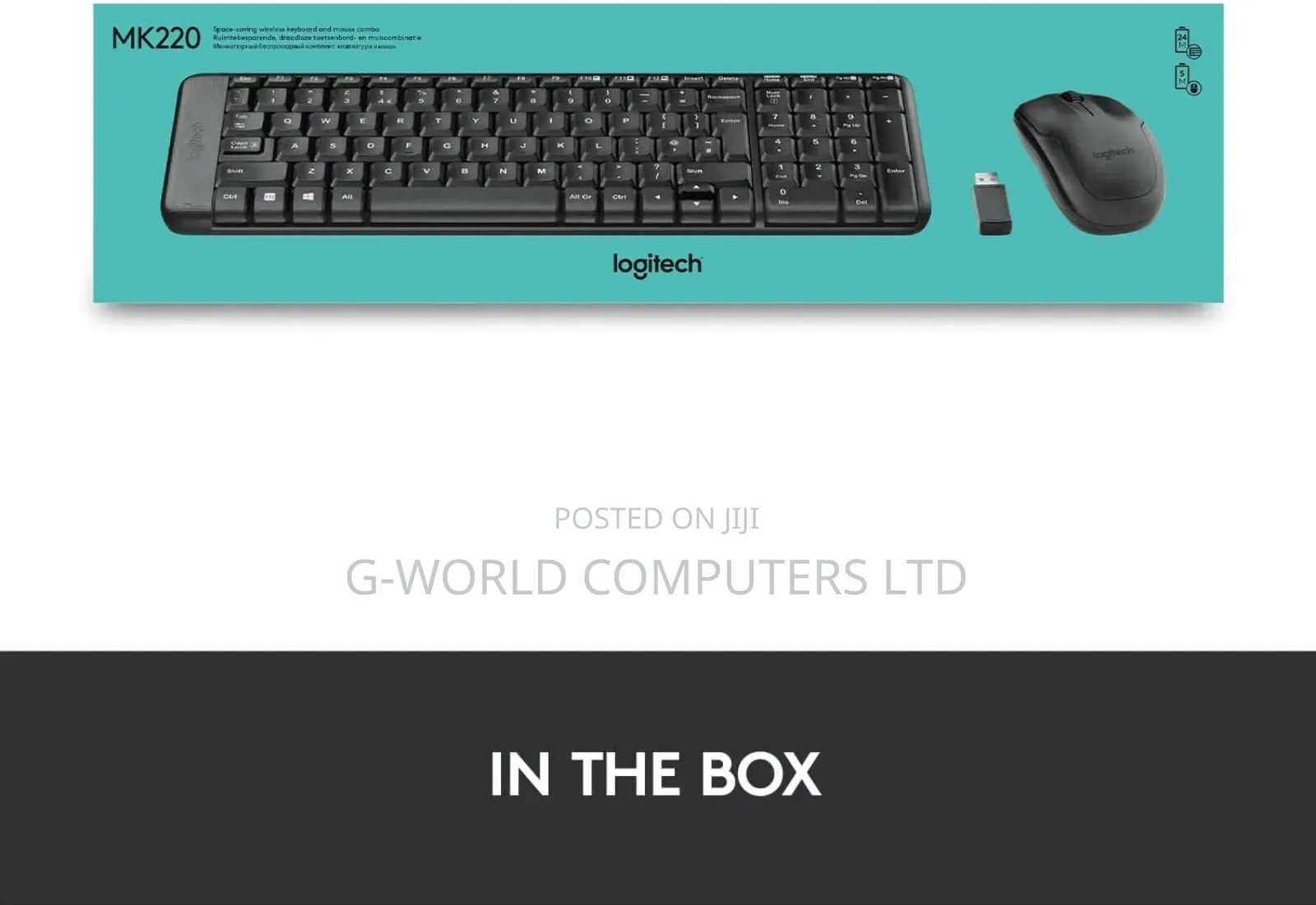 Logitech Mk220 Wireless Keyboard Mouse Combo Black