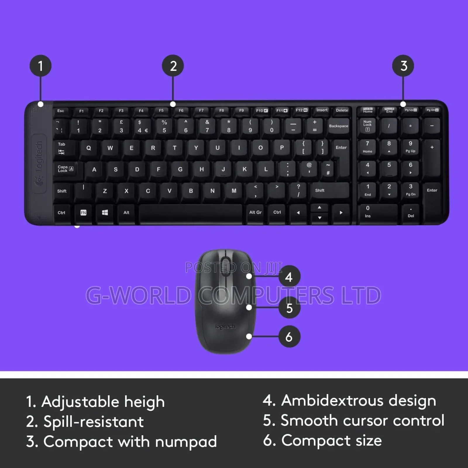 Logitech Mk220 Wireless Keyboard Mouse Combo Black