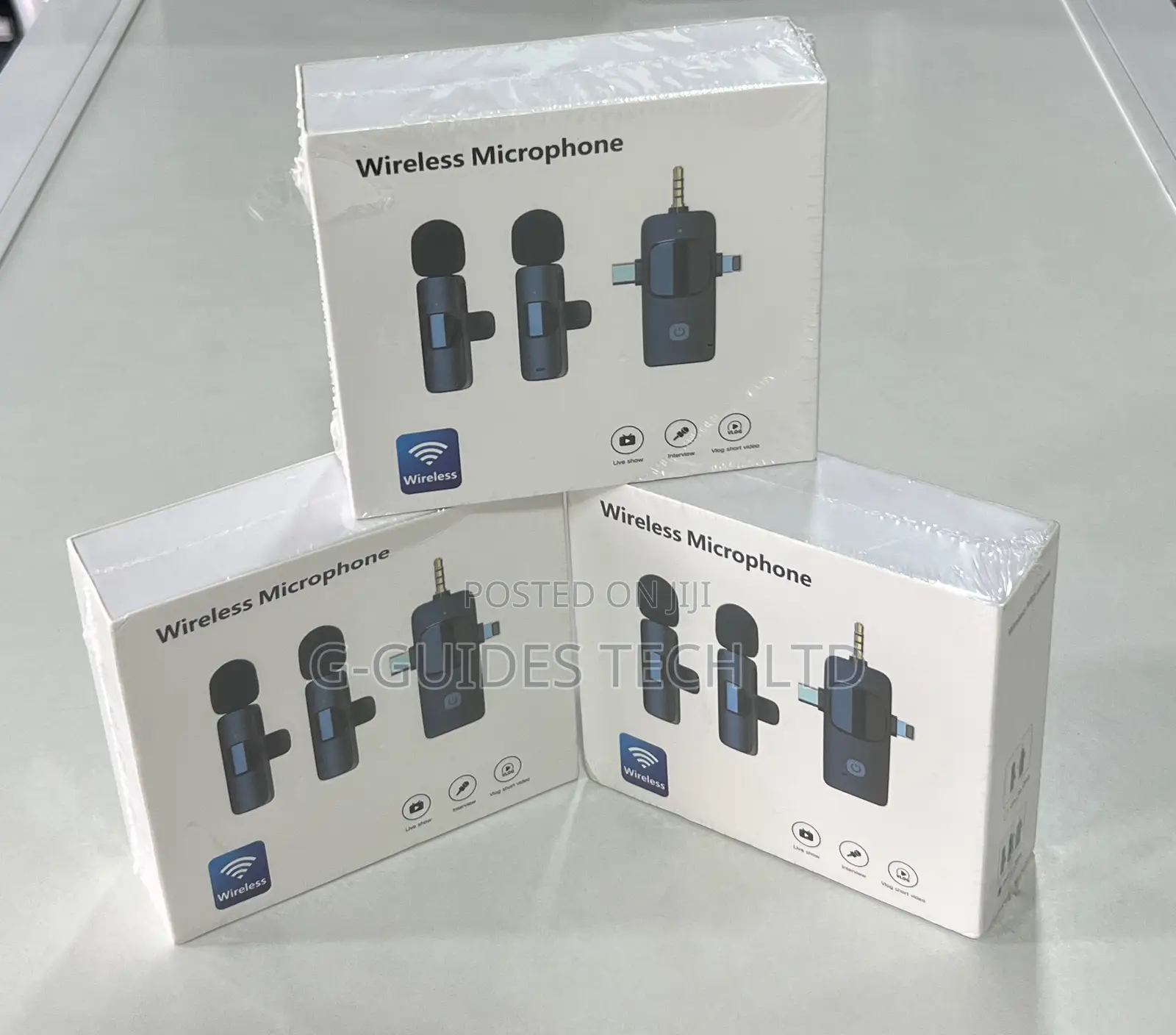 3 in 1 Wireless Lavalier Microphone for iPhone/Android/3.5mm