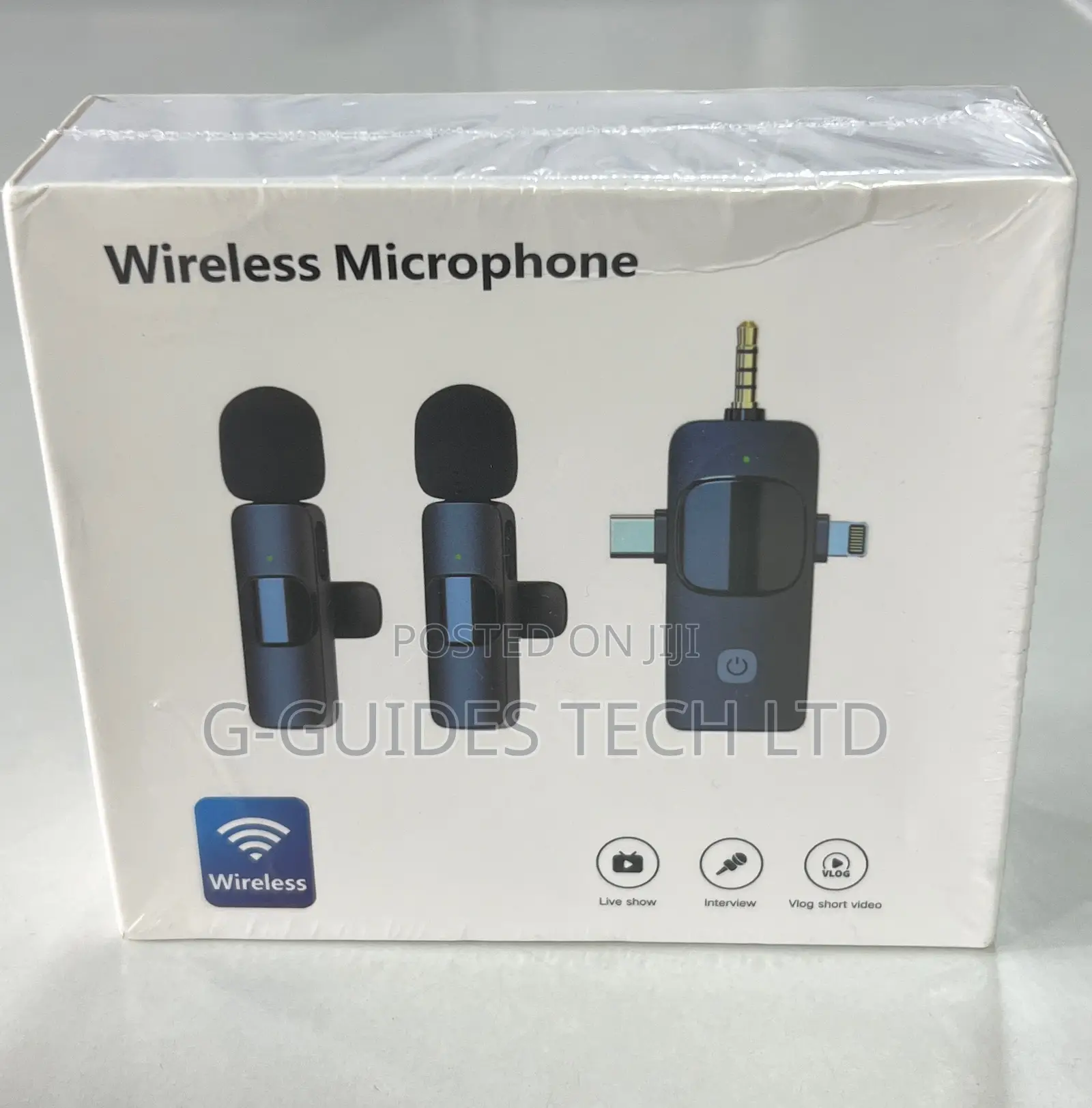 3 in 1 Wireless Lavalier Microphone for iPhone/Android/3.5mm