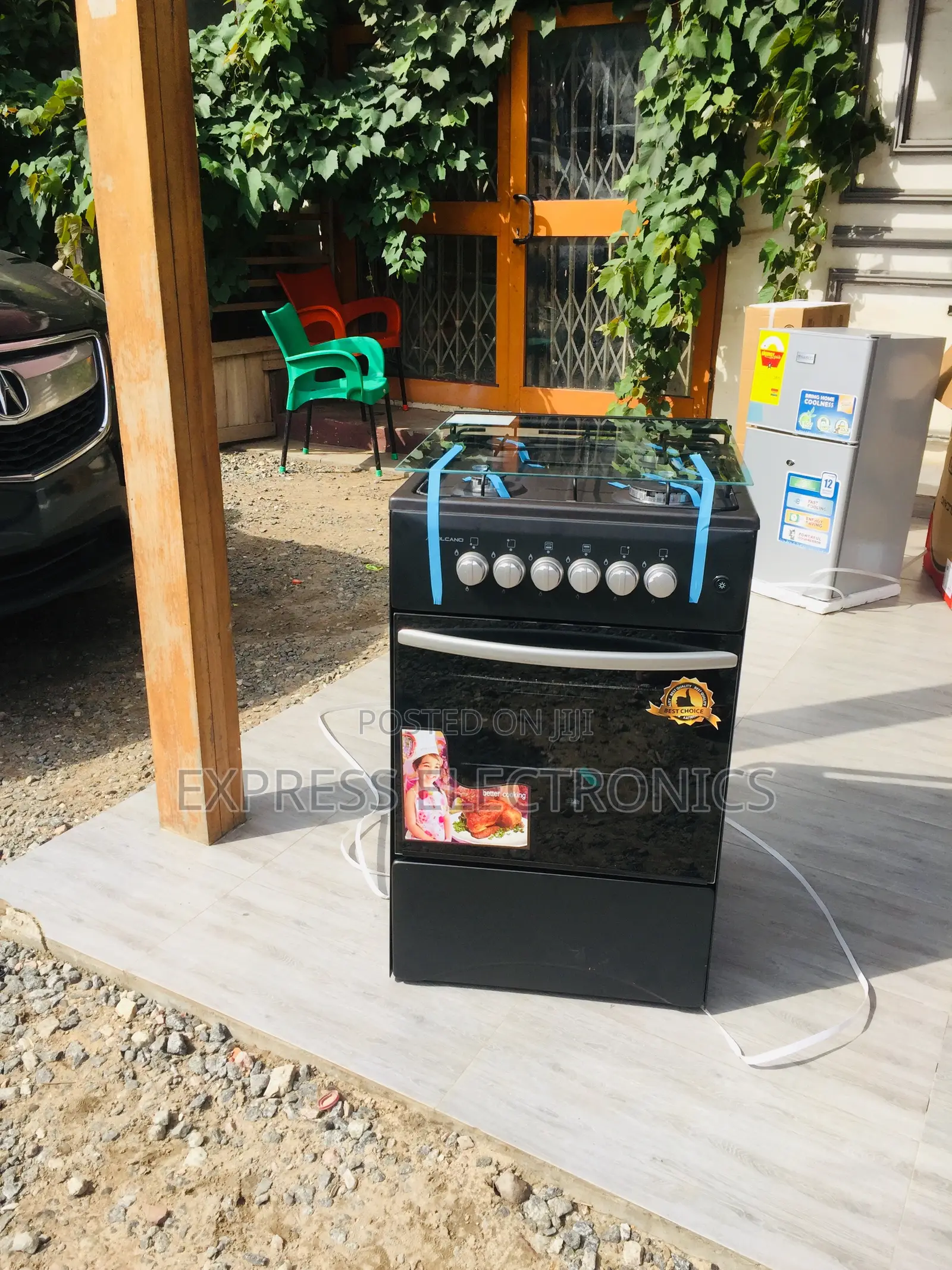 Black Gas Cooker Oven 50/50 4burner Black.
