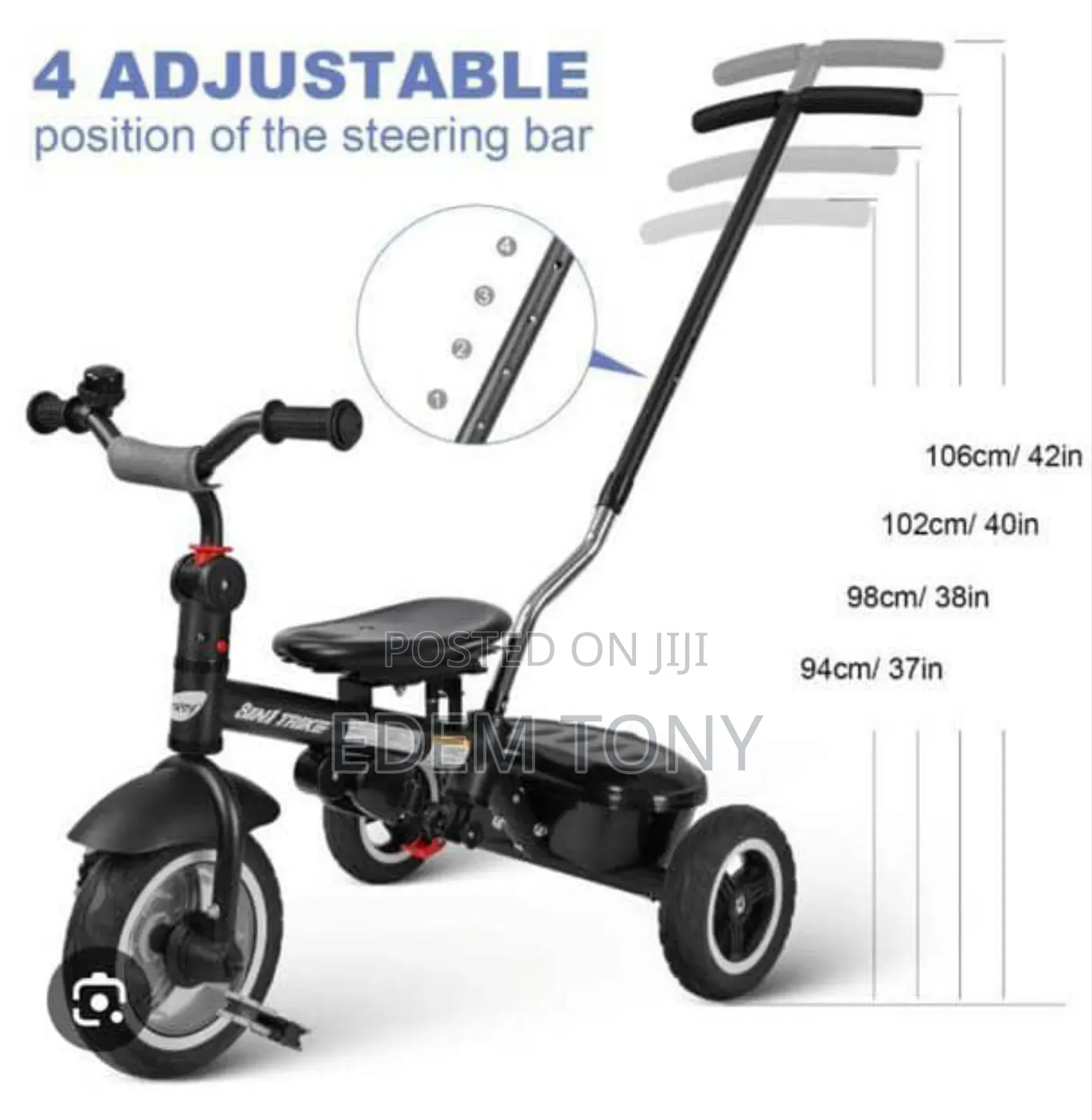 Besrey 8 in 1 Kids Tricycle Stroller, With Push Handle.