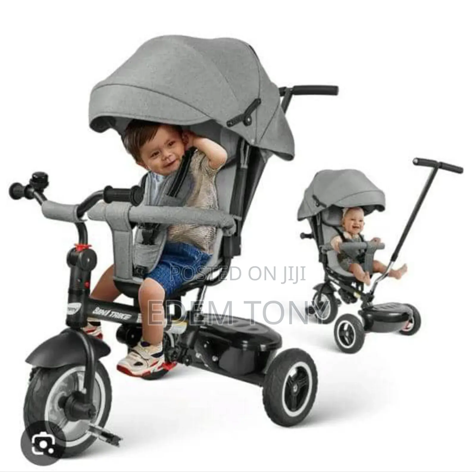 Besrey 8 in 1 Kids Tricycle Stroller, With Push Handle.