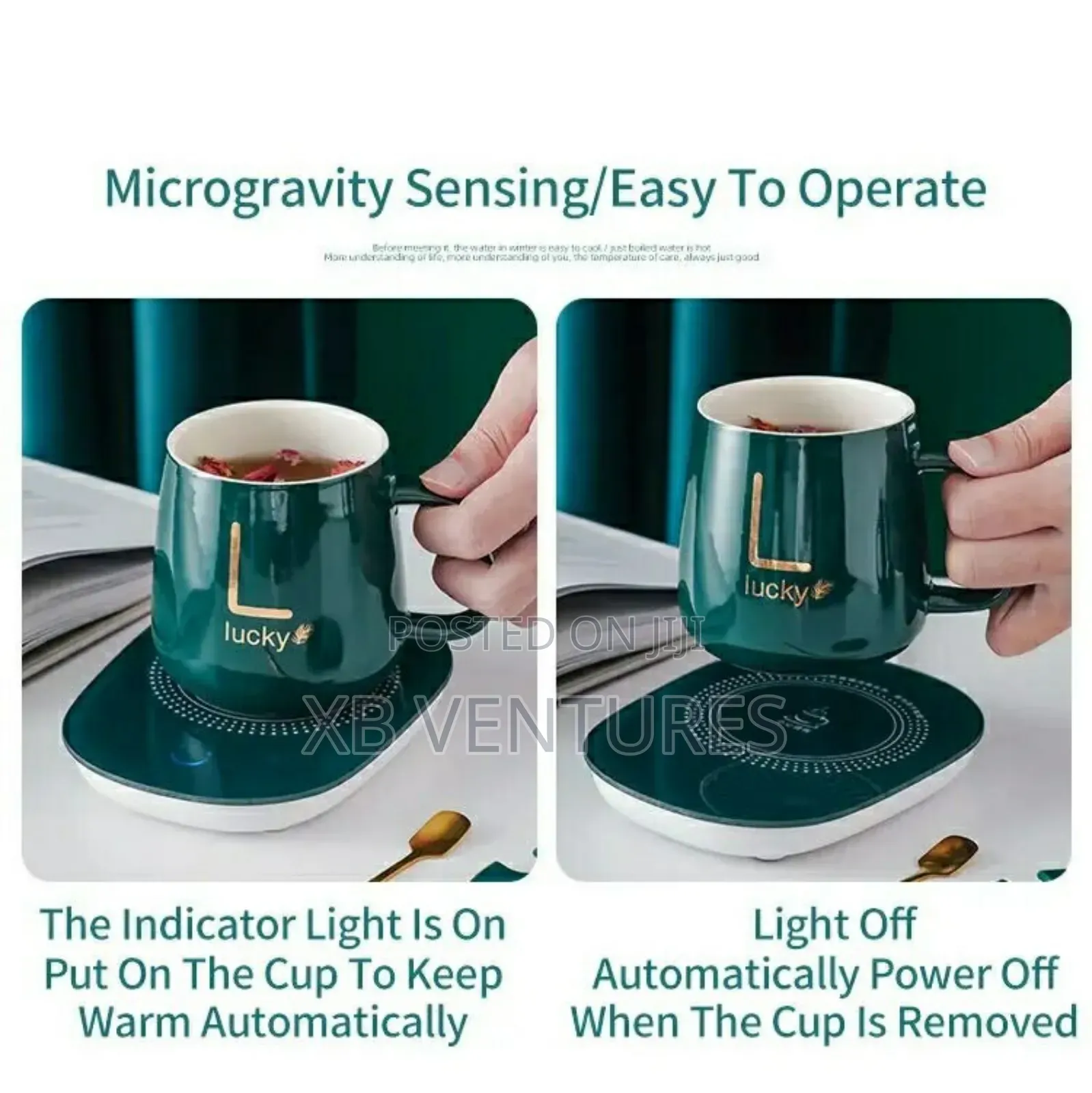 Ceramic Coffee Cup + Automatic Heating Pad Energy Saving