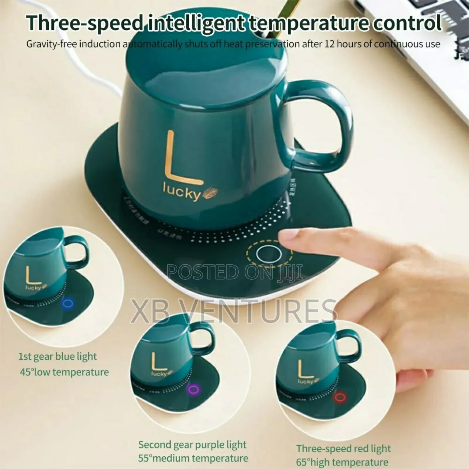 Ceramic Coffee Cup + Automatic Heating Pad Energy Saving