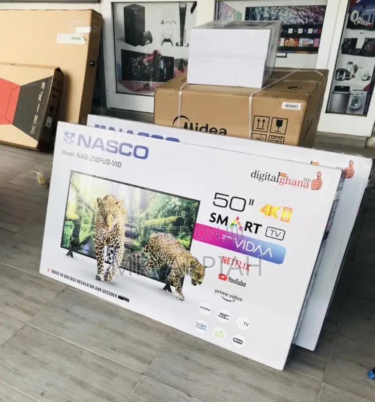 Nasco 50inch Uhd Digital Satellite Smart Television,Black