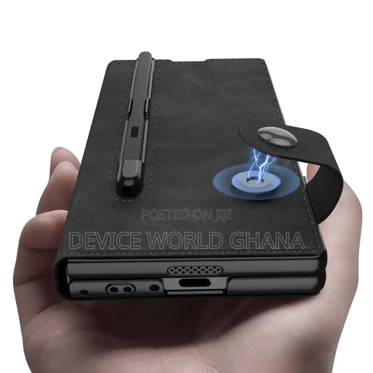 Nuback Leather Flip Case for Samsung Z Fold 6 With Pen Slot