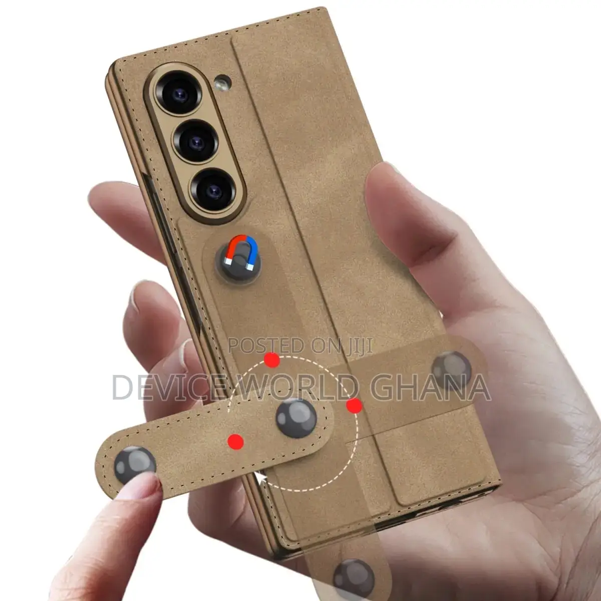 Nuback Leather Flip Case for Samsung Z Fold 6 With Pen Slot