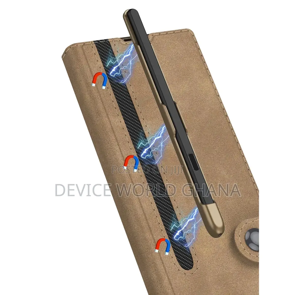 Nuback Leather Flip Case for Samsung Z Fold 6 With Pen Slot