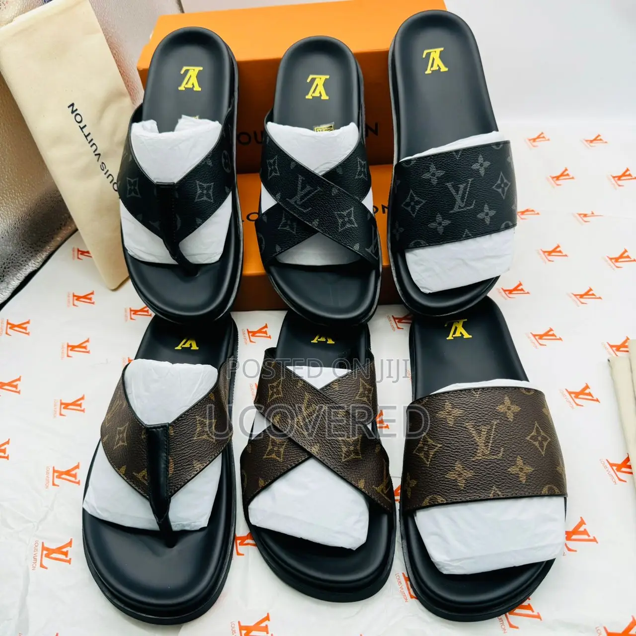 Louis Vuitton Real Leather Slippers