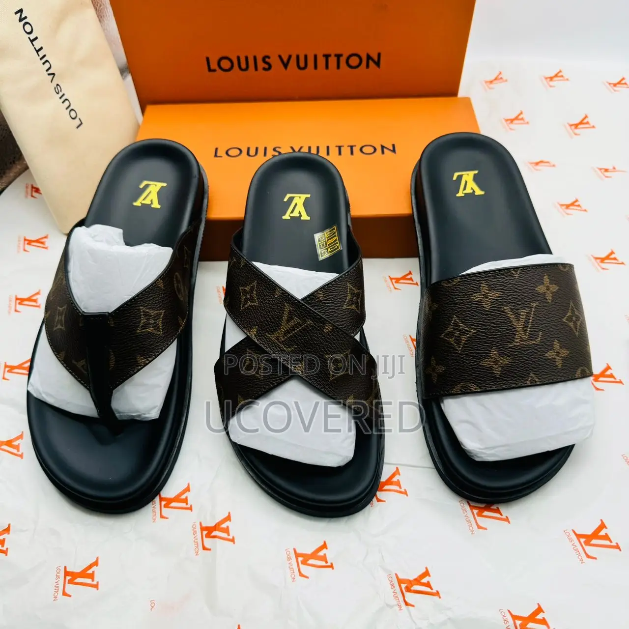 Louis Vuitton Real Leather Slippers