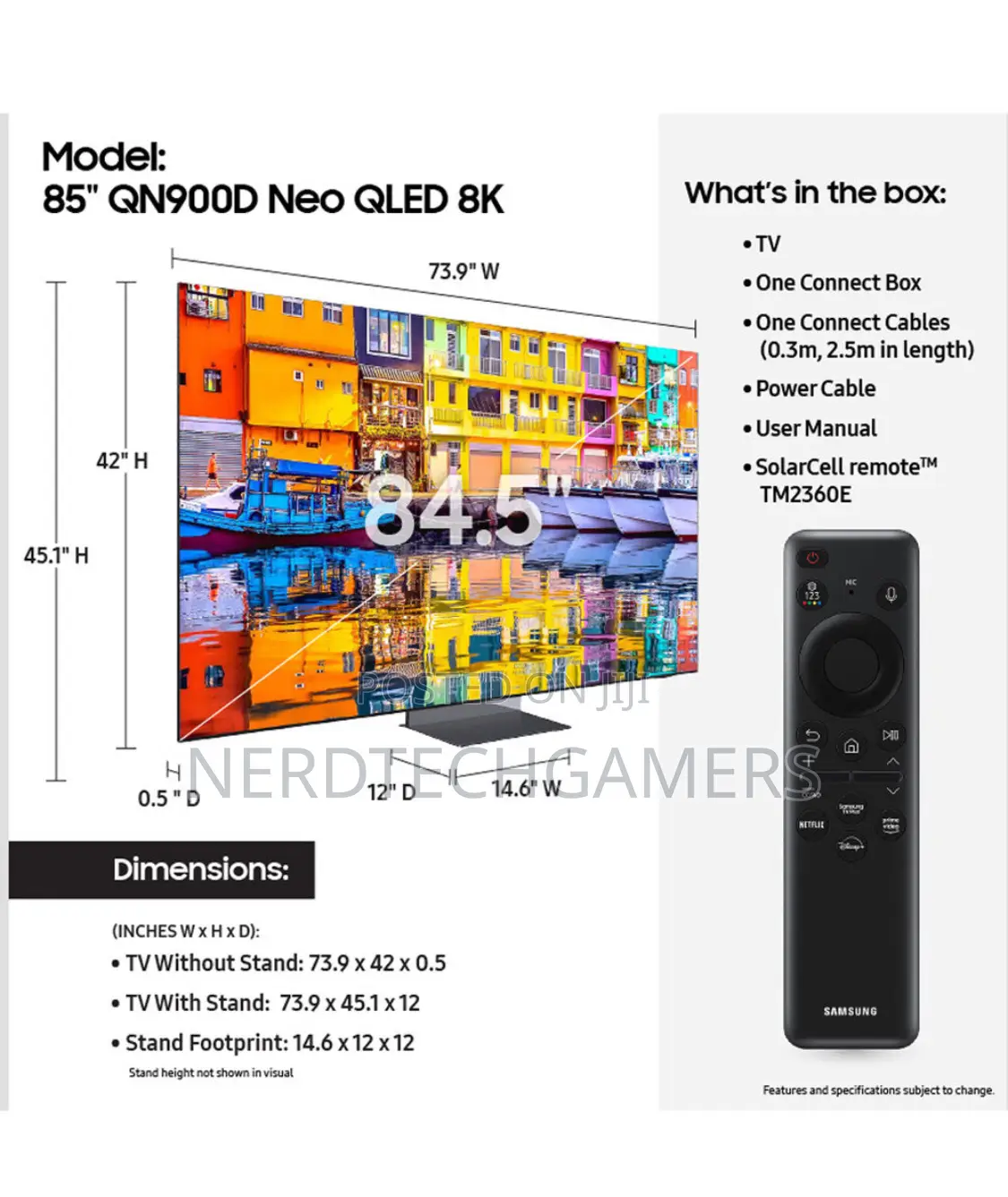 Samsung QN900D 85" HDR Smart Neo QLED Mini-Led TV