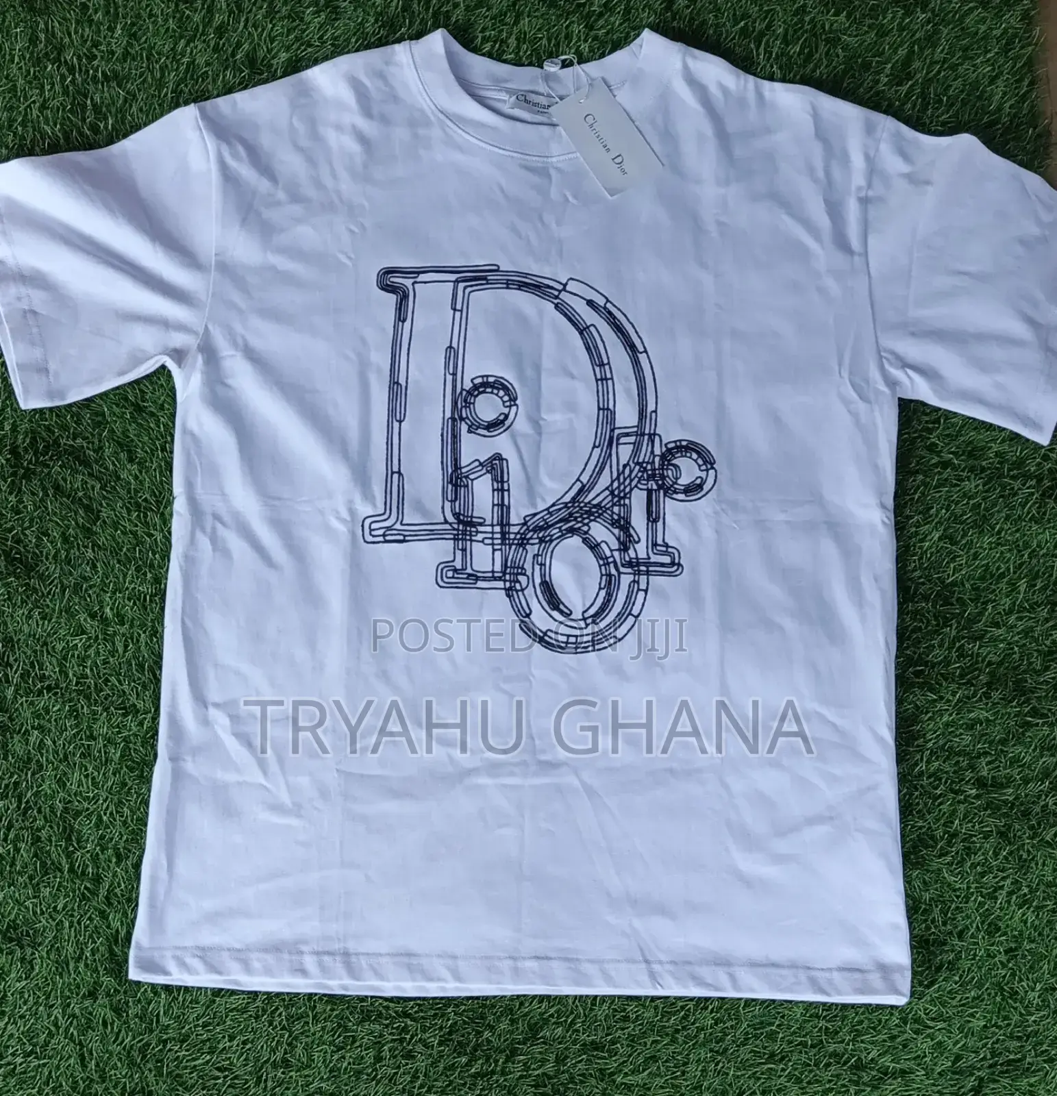 White Dior Round-Neck Top for Sale at Tryahu Now