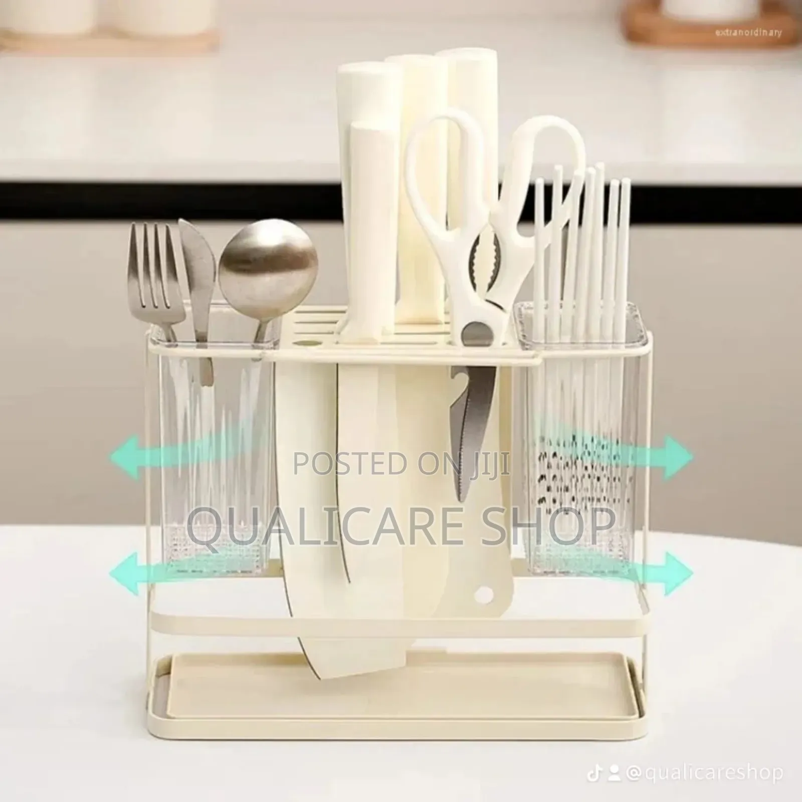 Metal Cutlery Organizer/Kitchen Organizer (Cream)