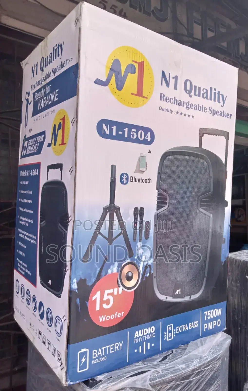 N1 Quality Rechargeable Bluetooth Speaker With Two Mics