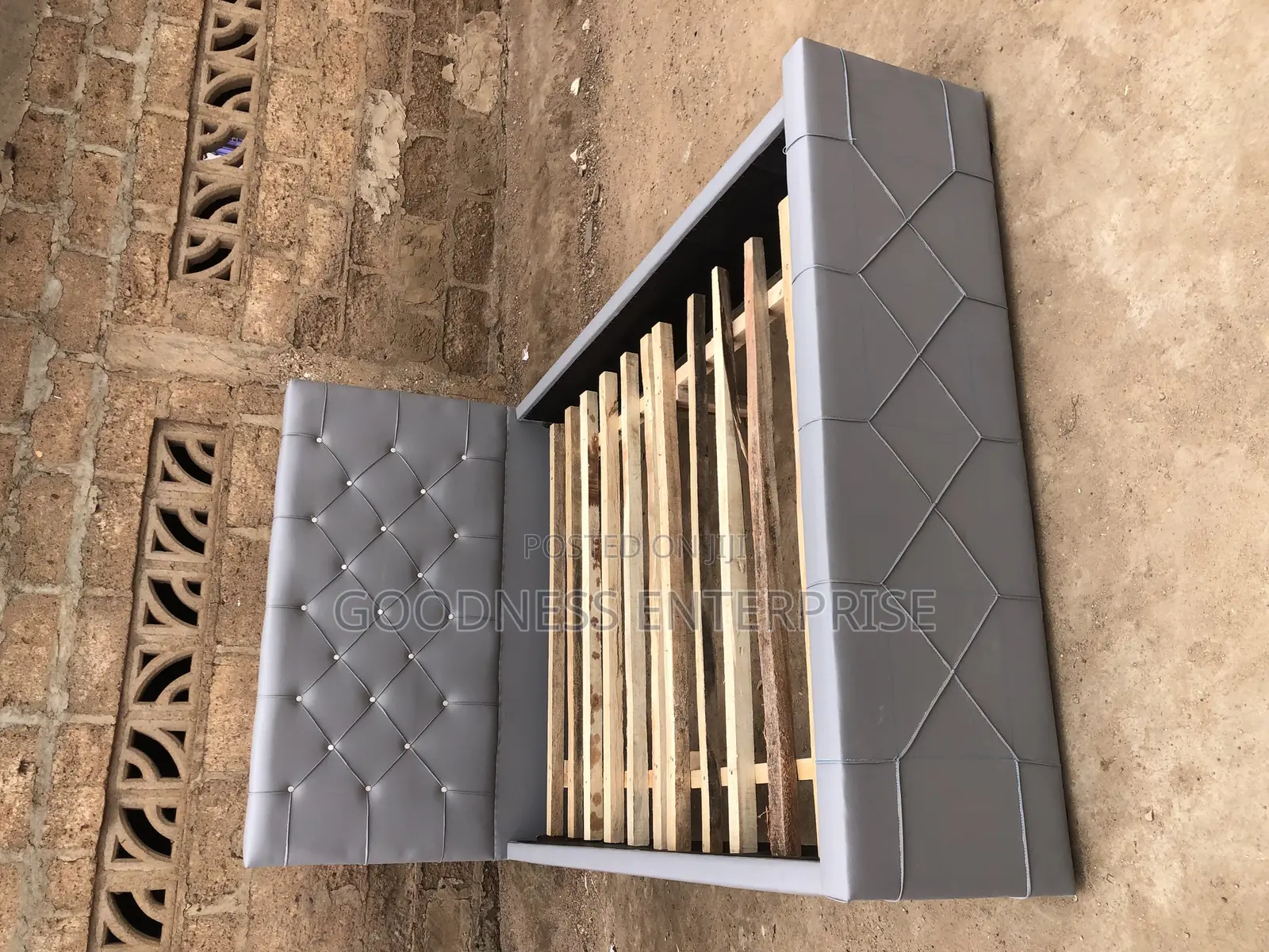 Ash Double Leather Bed Frame