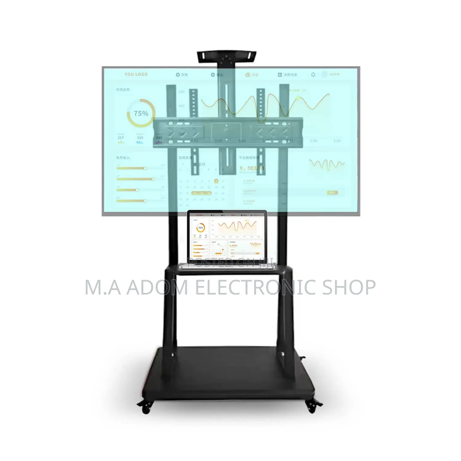 Heavy Duty Mobile Tv Cart 32”-100”