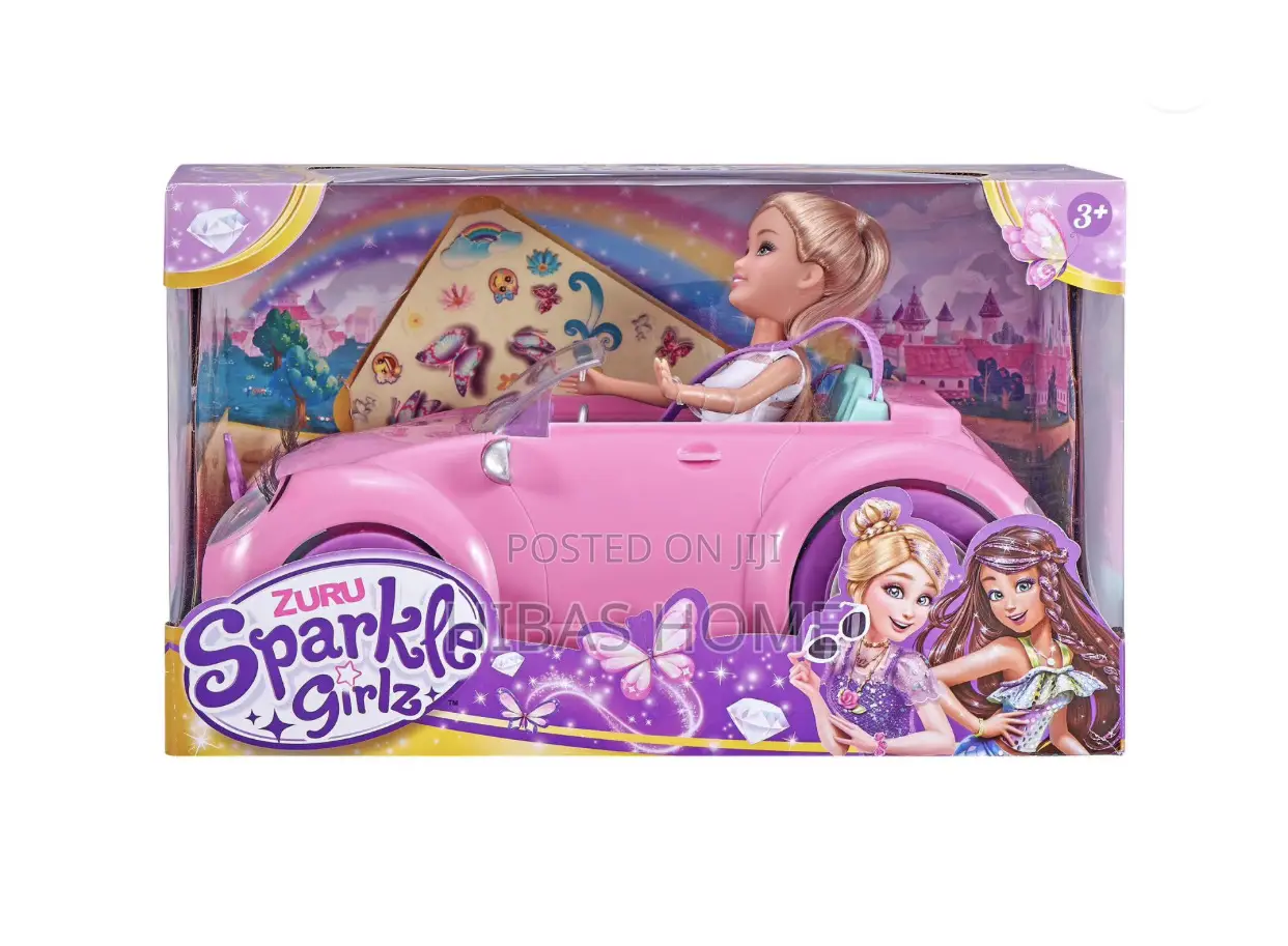 Zuru Sparkle Girlz Pink Convertible With Doll Playset