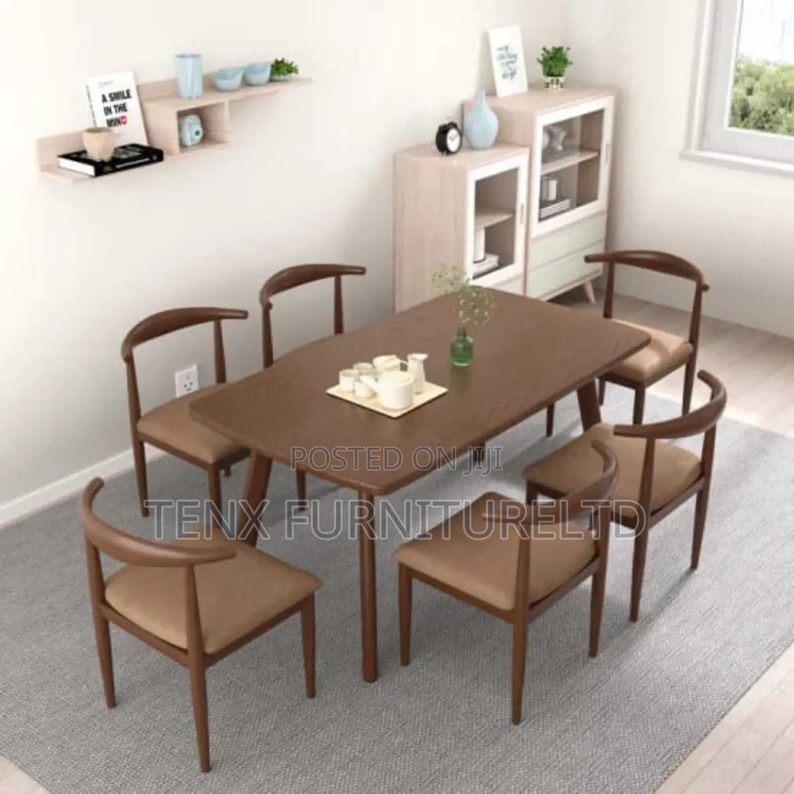 Dining Set (6 Seater) Metal Base