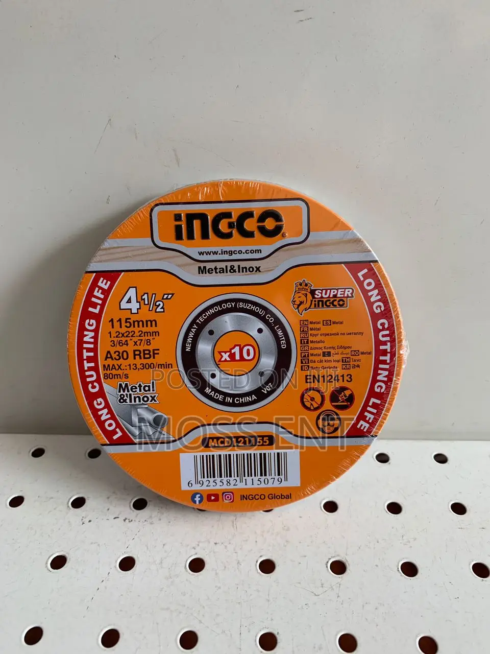 Abrasive Metal Cutting Disc Set 4.5"X1.2mm - McD121155