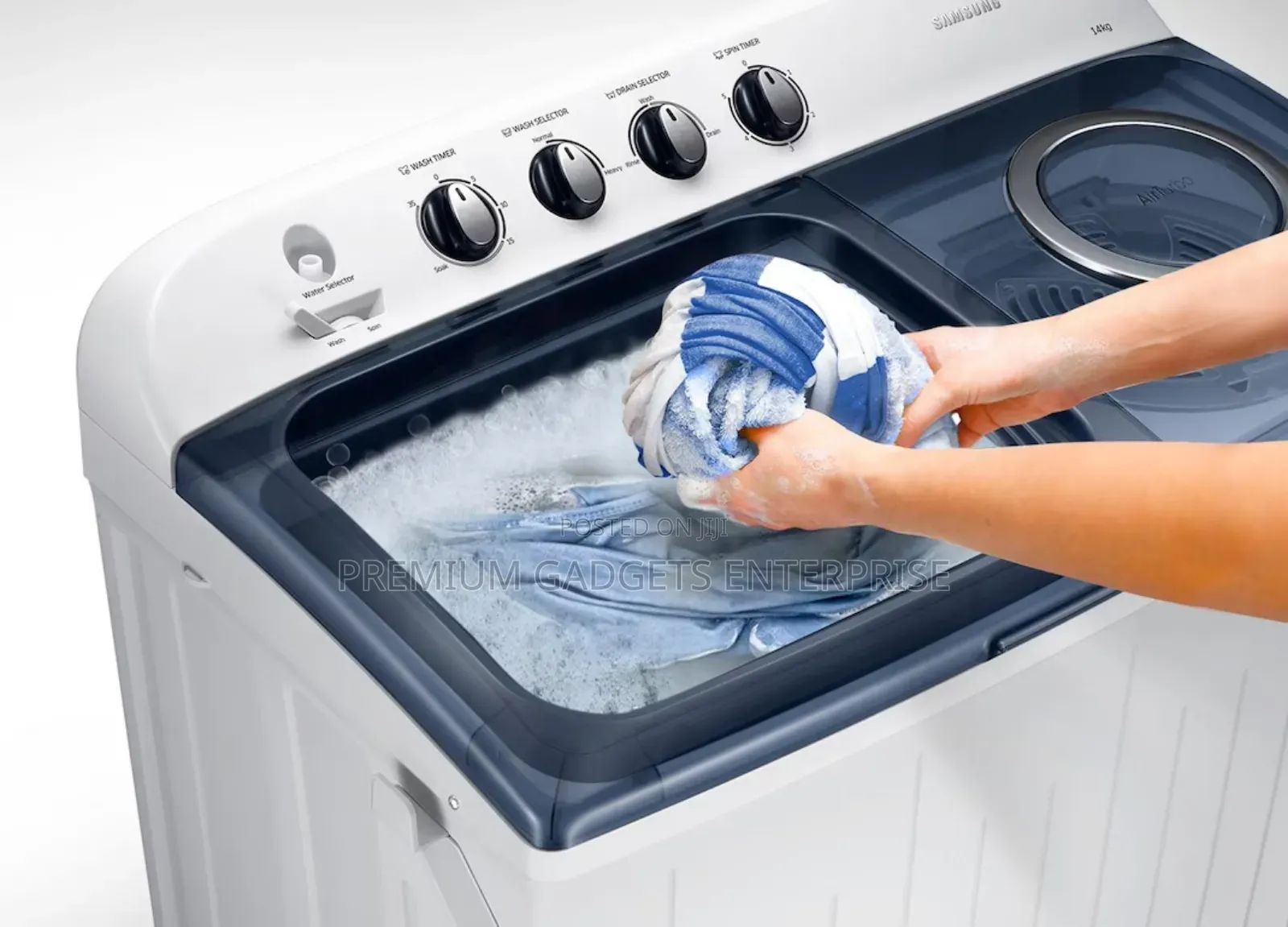 Samsung 12kg Twin Top Semi Auto Washing Machine, New Design