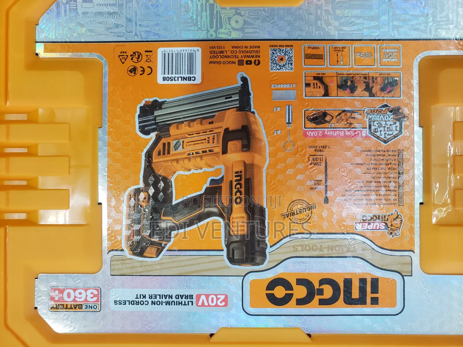 Ingco Lithium Brad Nailer KIT Cbnli3508