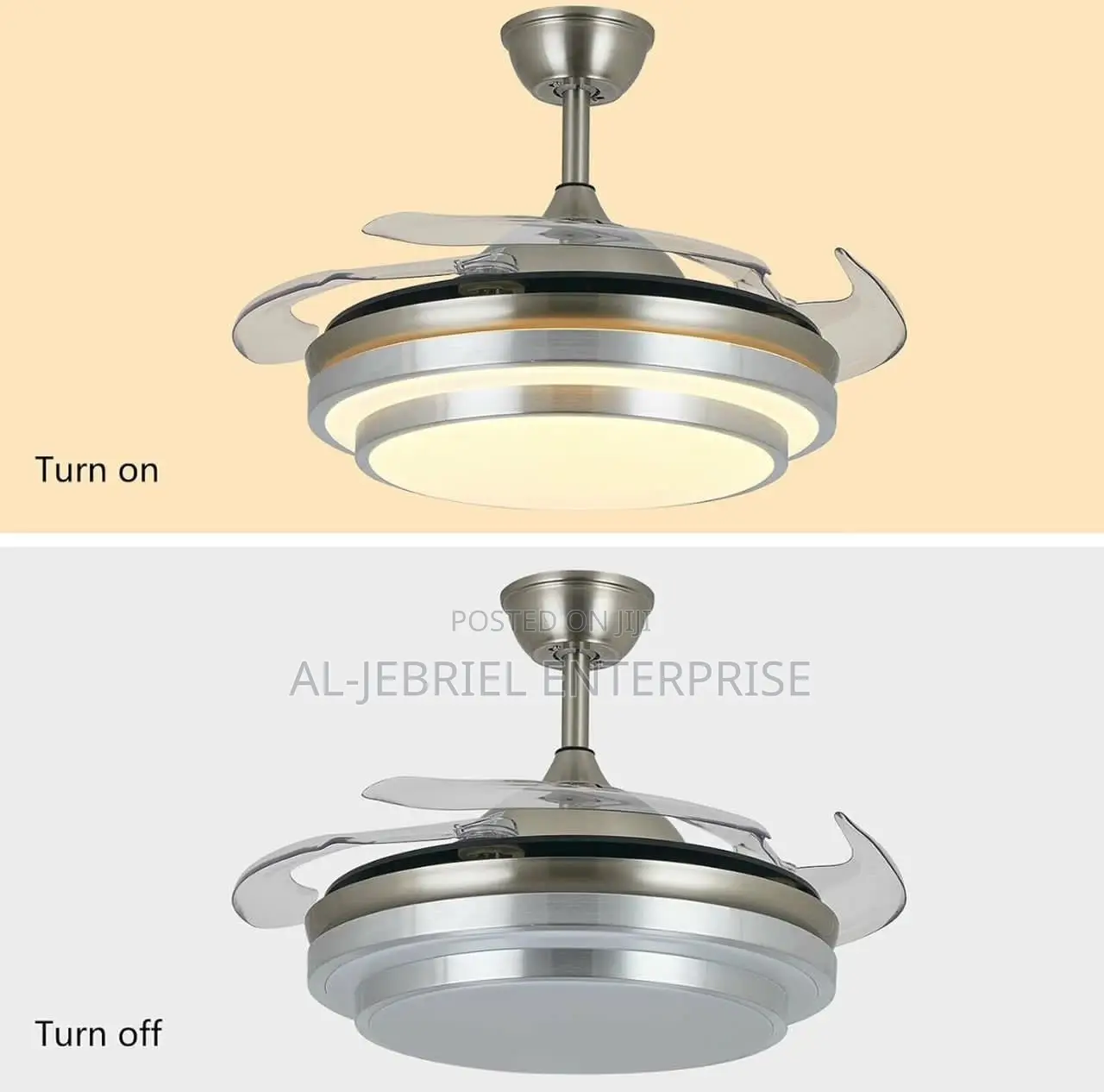 Foldable Ceiling Fan With LED Light and Remote Control