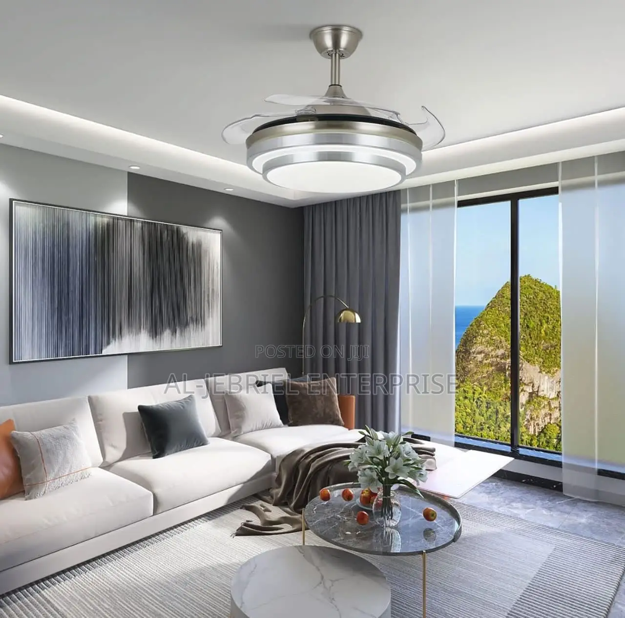 Foldable Ceiling Fan With LED Light and Remote Control