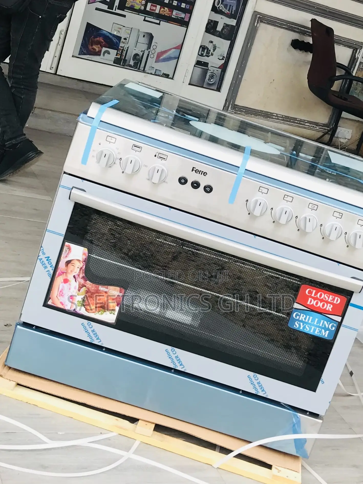 60by90  Gray Ferre 4 Gas 2 Electric Burner