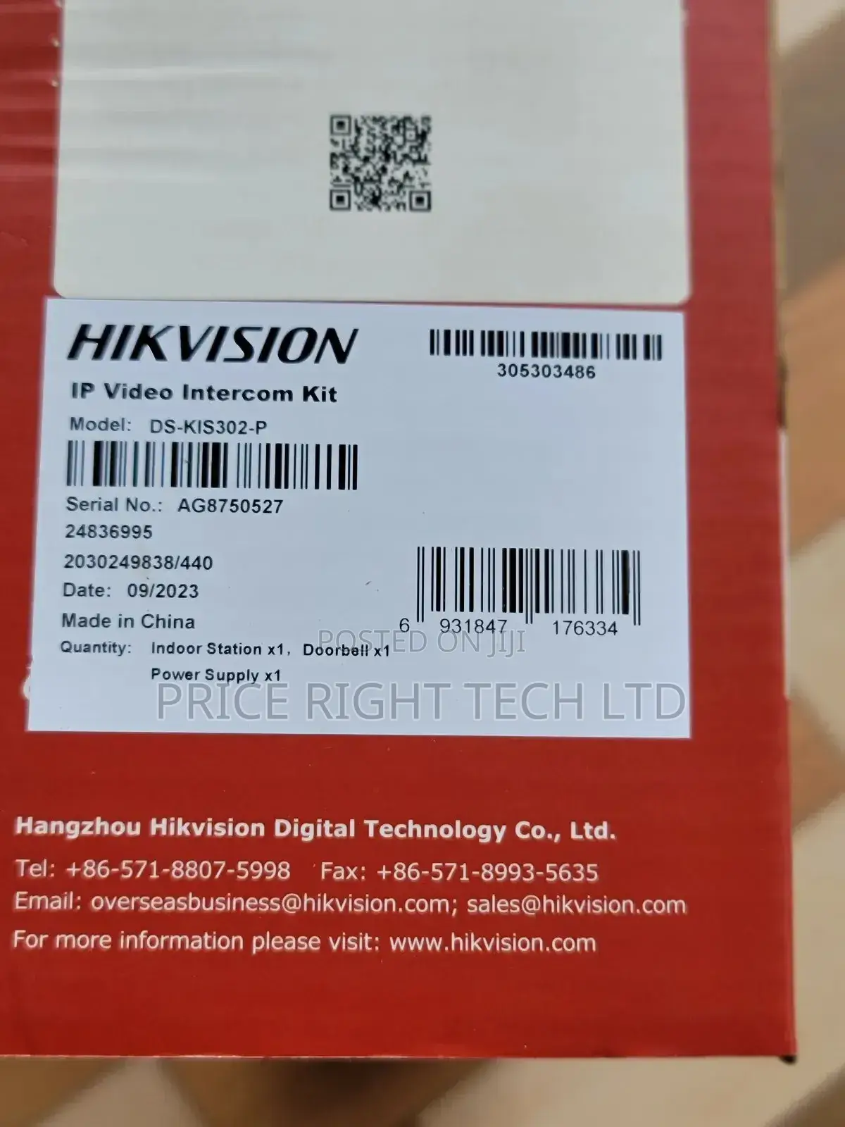 Hikvision Hybrid Video Intercom DS-KIT302-P