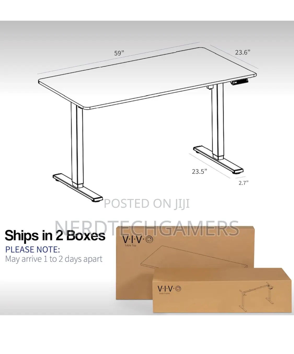 VIVO Electric Height Adjustable 60 X 24 Inch