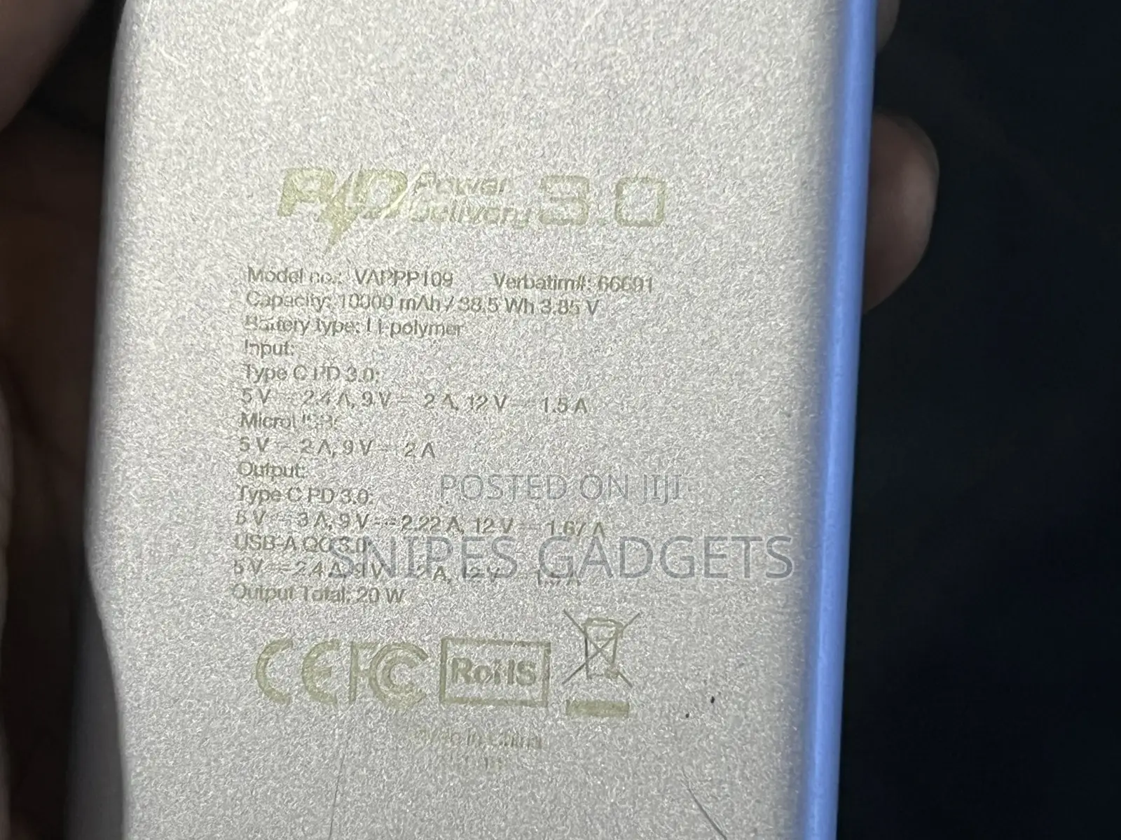 VERBATIM Wireless Slim Power Bank (10,000mah)