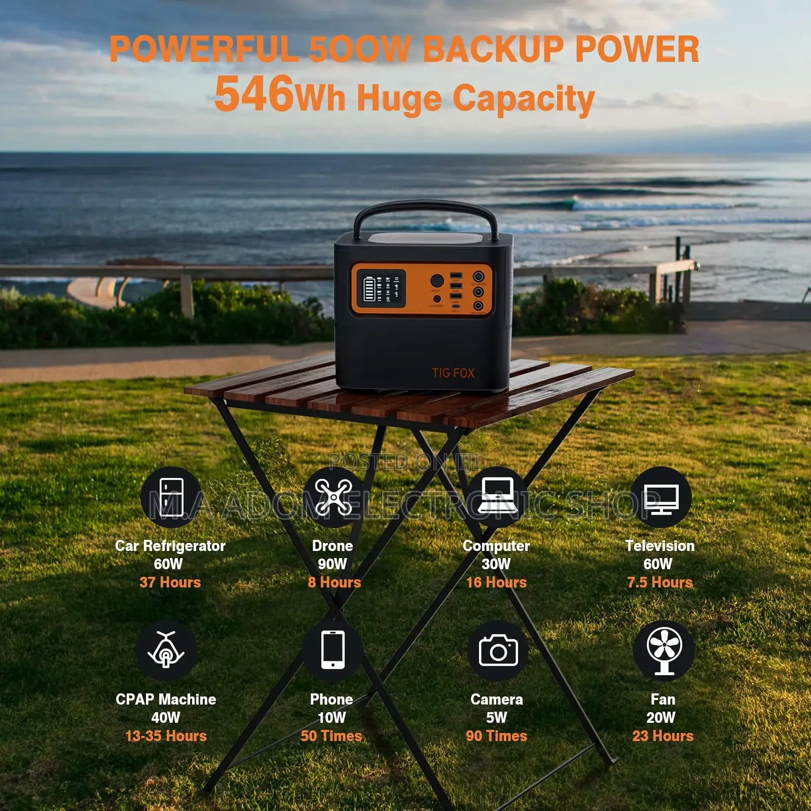 Portable Power Station for Camping, Home Use, Outdoor Power