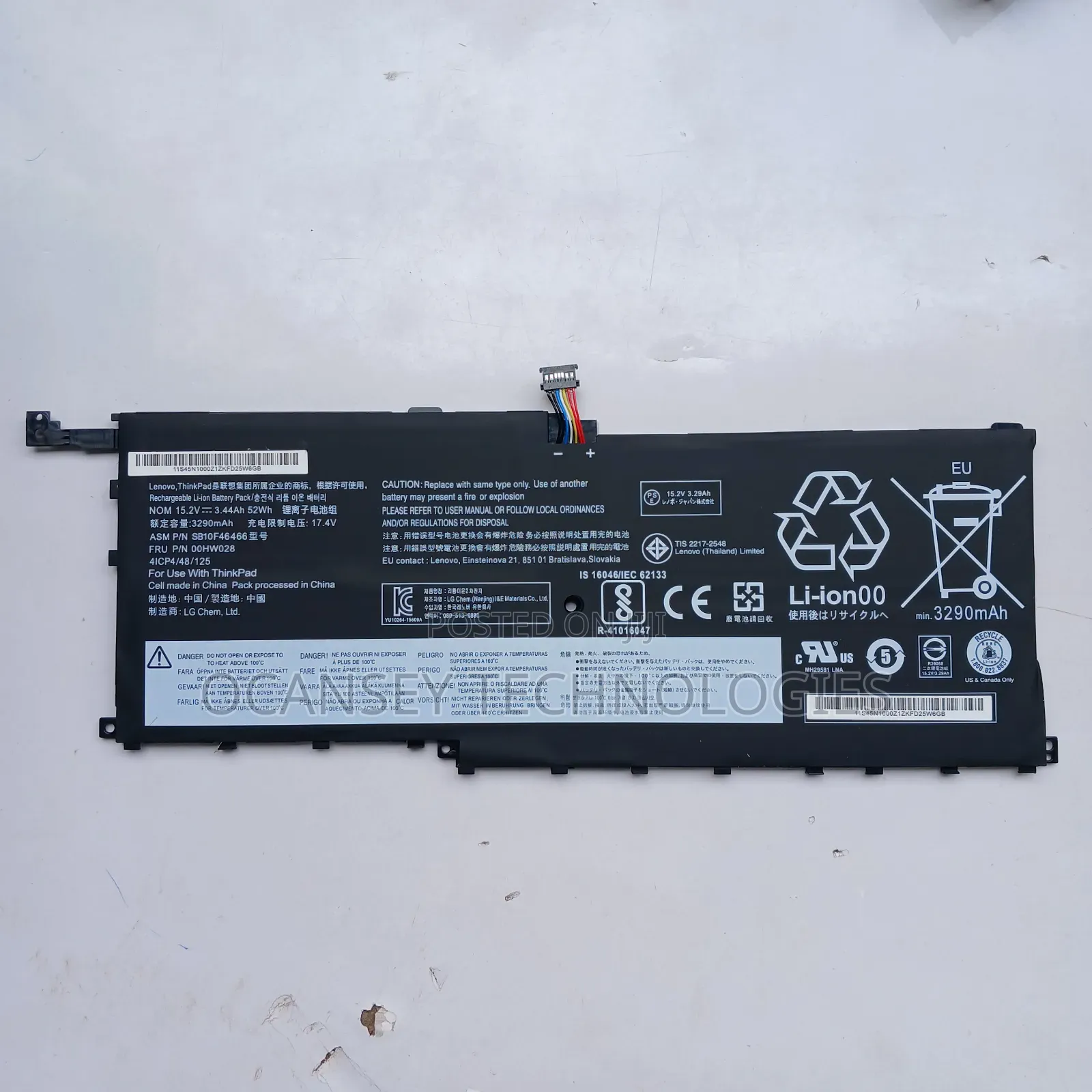 Original Lenovo 00hw028 Laptop Battery for X1 Carbon 4th Gen