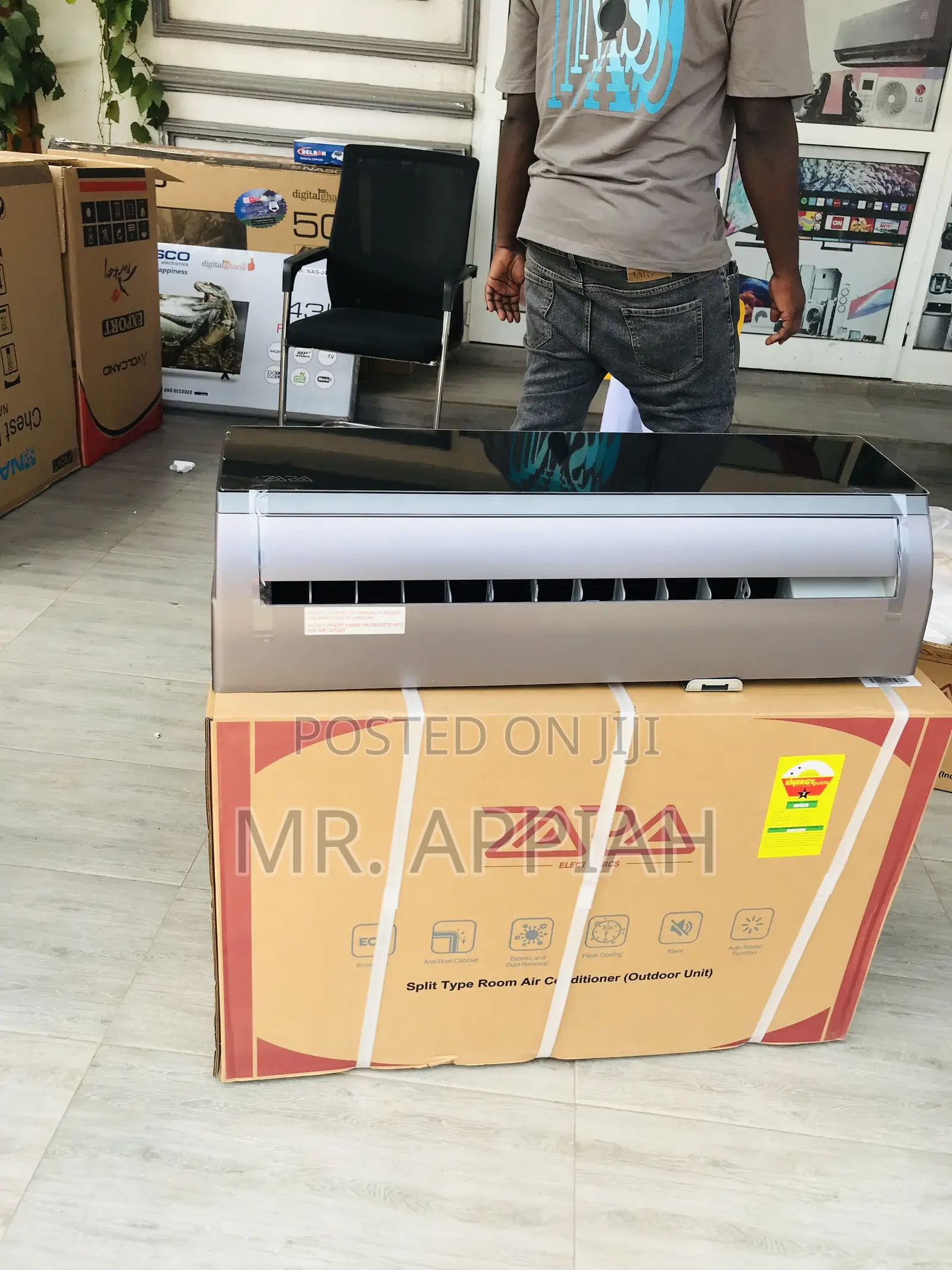 Energy Efficient Zara 1.5hp Split Type R410 Ac(Black).