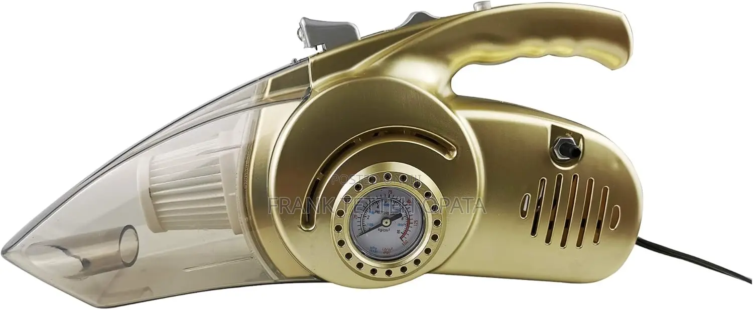 4 in 1 Gold Car Vacuum Cleaner Wireless Tire Pressure Gauge