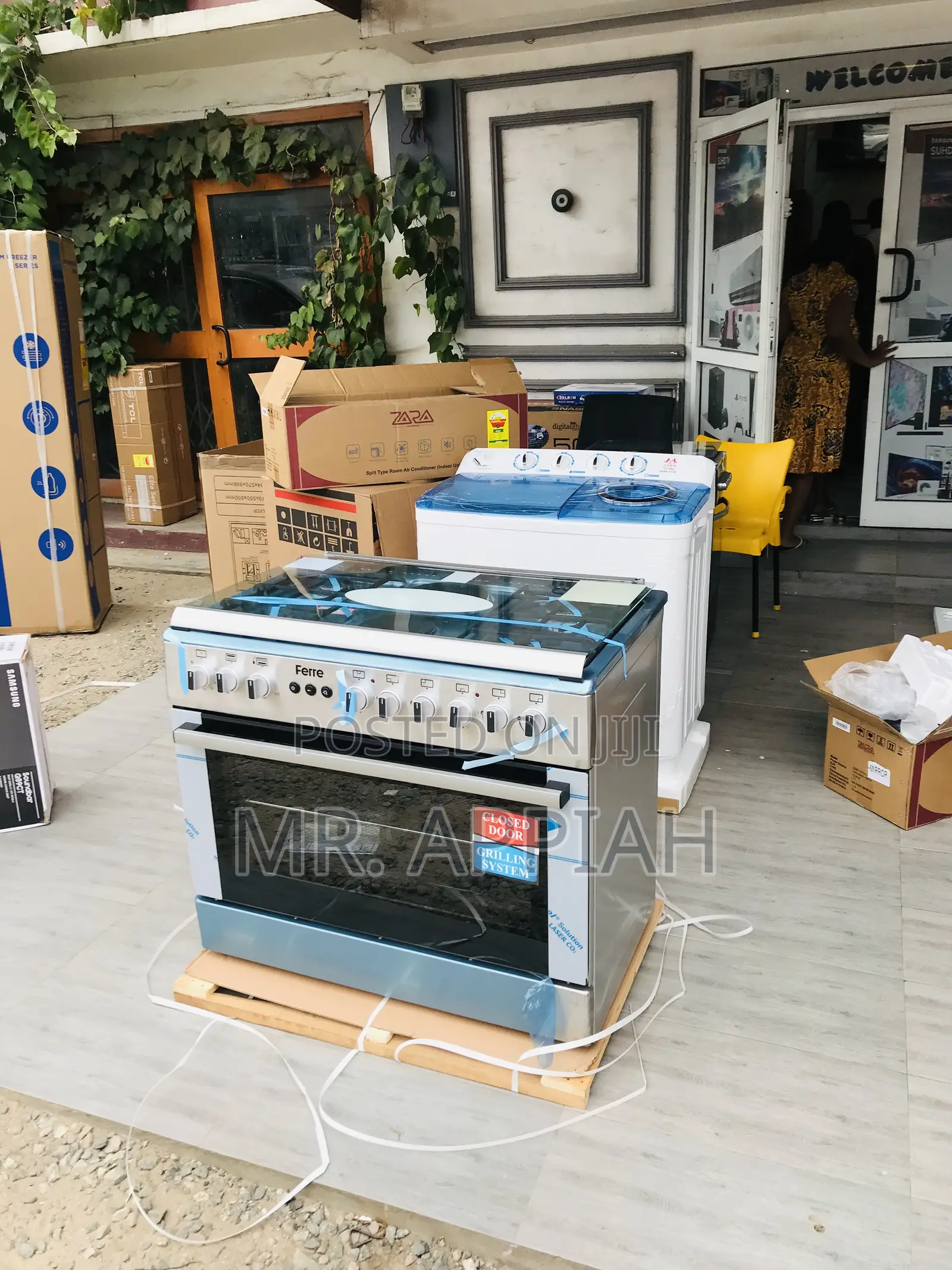 Ferre 60by90 Oven Gas With 4 Gas + 2 Electric Cooker(Gray).