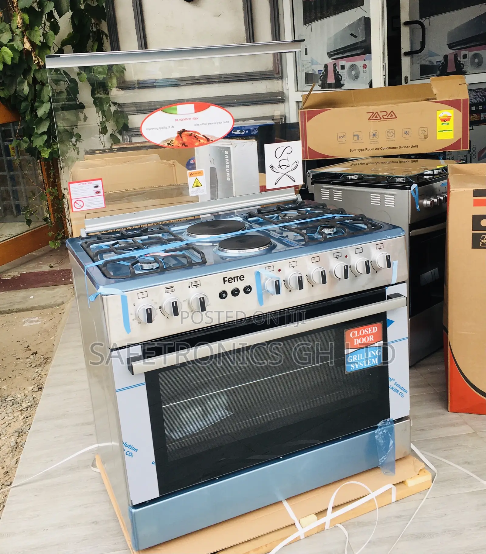 4 Burner Gas 2 Electric Ferre Oven: Grill 60x90