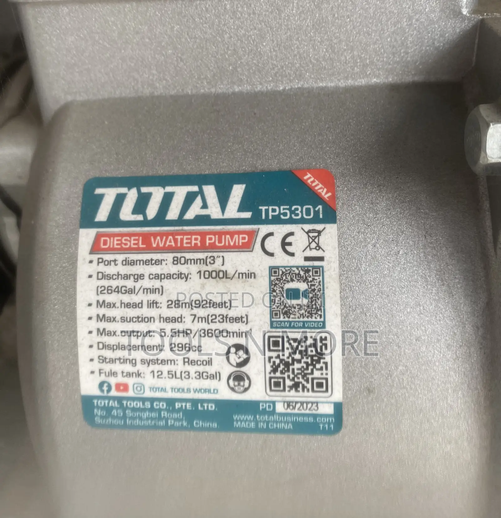 Total Diesel Water Pump 3”