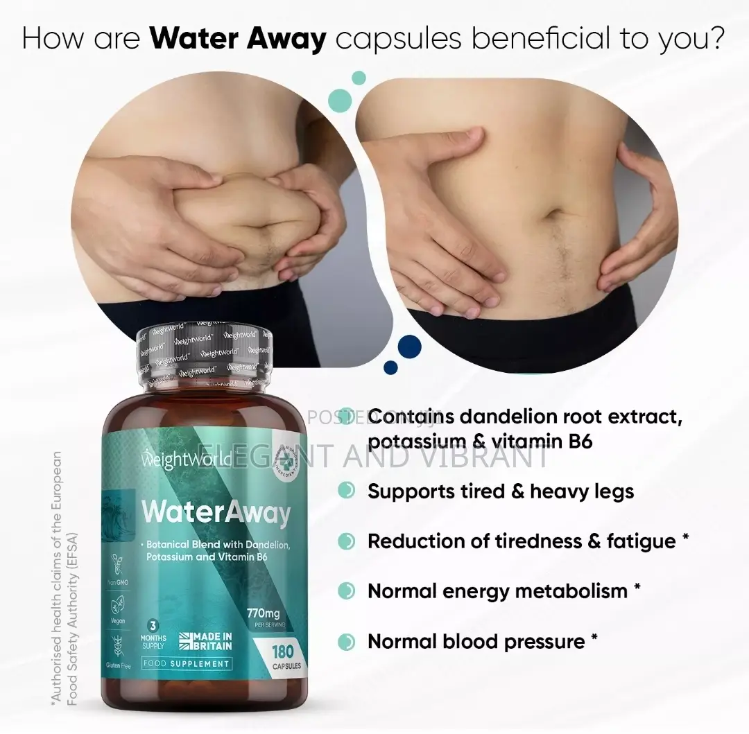 Water Away Detox Capsules For Liver And Water Retention Supp